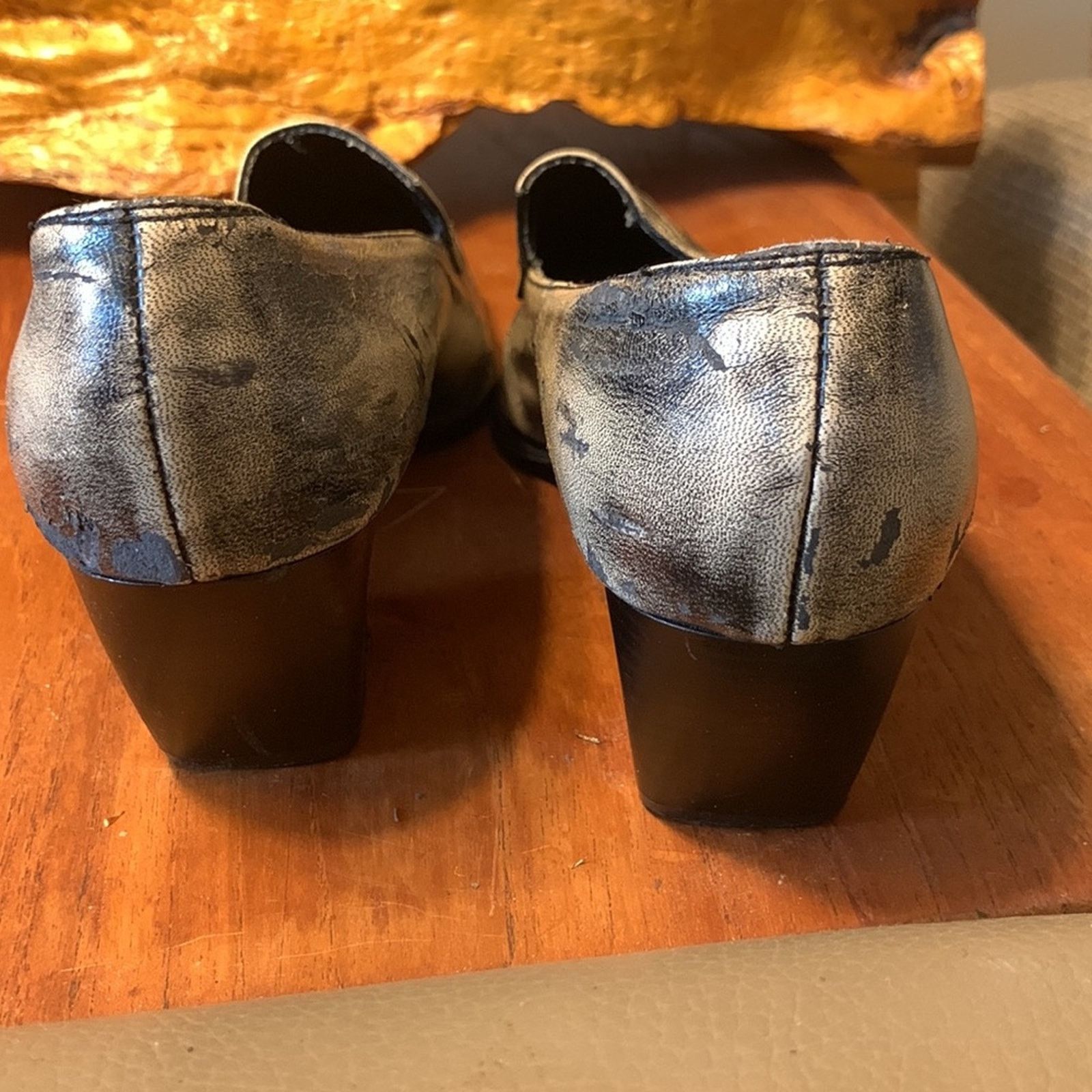Vintage Rockabilly rock n roll pointy toe distressed loafers Size US 8.5 / IT 38.5 - 9 Thumbnail