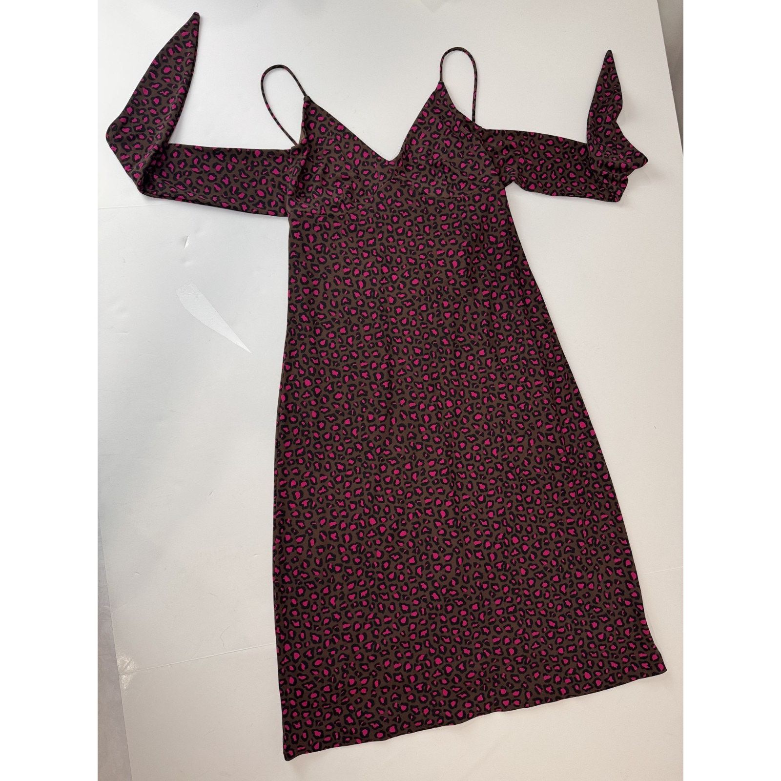 Banana Republic Banana Republic Leopard Print Halter Dress XS Brown Slip Y2K Size XS / US 0-2 / IT 36-38 - 3 Thumbnail