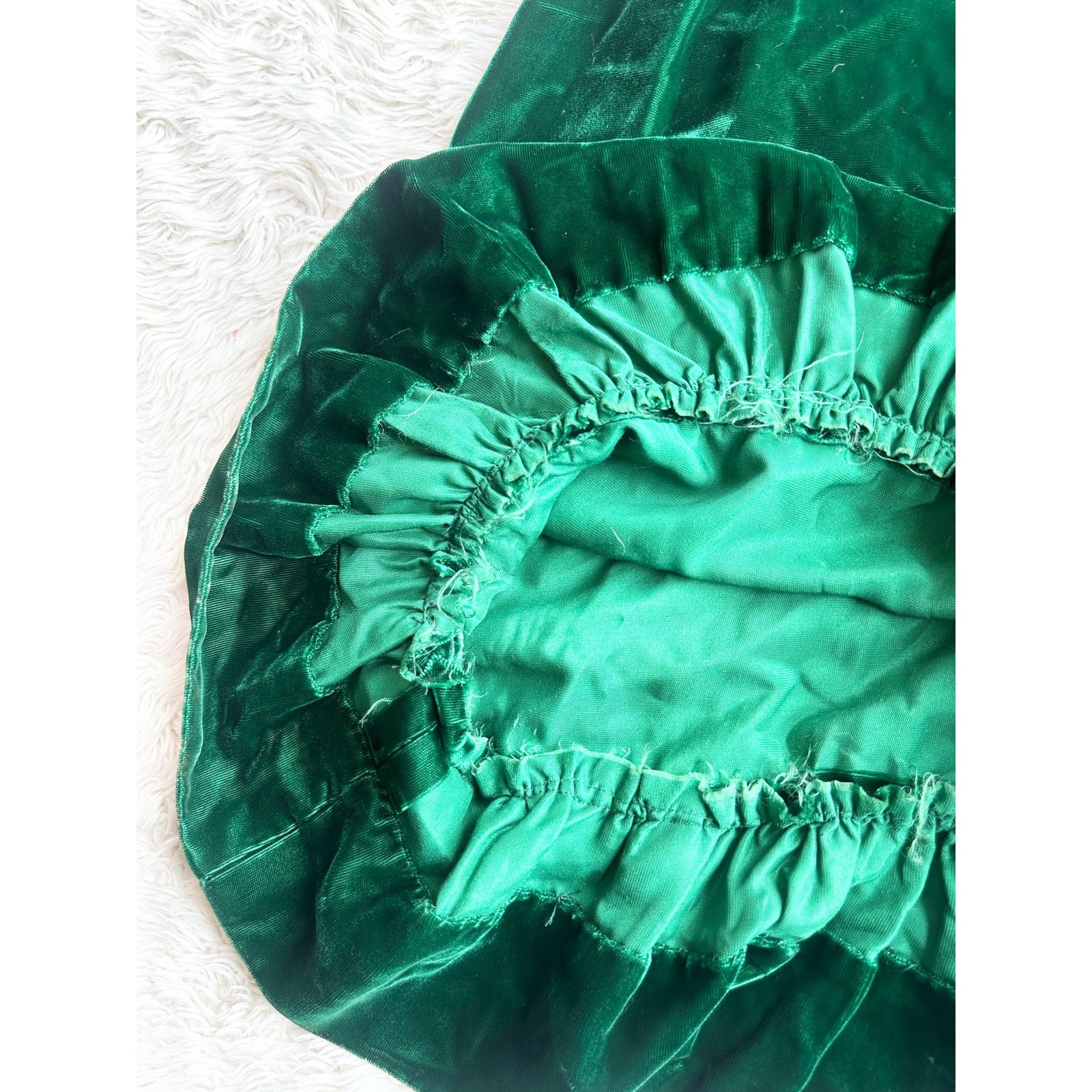 Vintage Vintage 60's Deep Emerald Velvet Empire Waist Dress Size M / US 6-8 / IT 42-44 - 8 Thumbnail