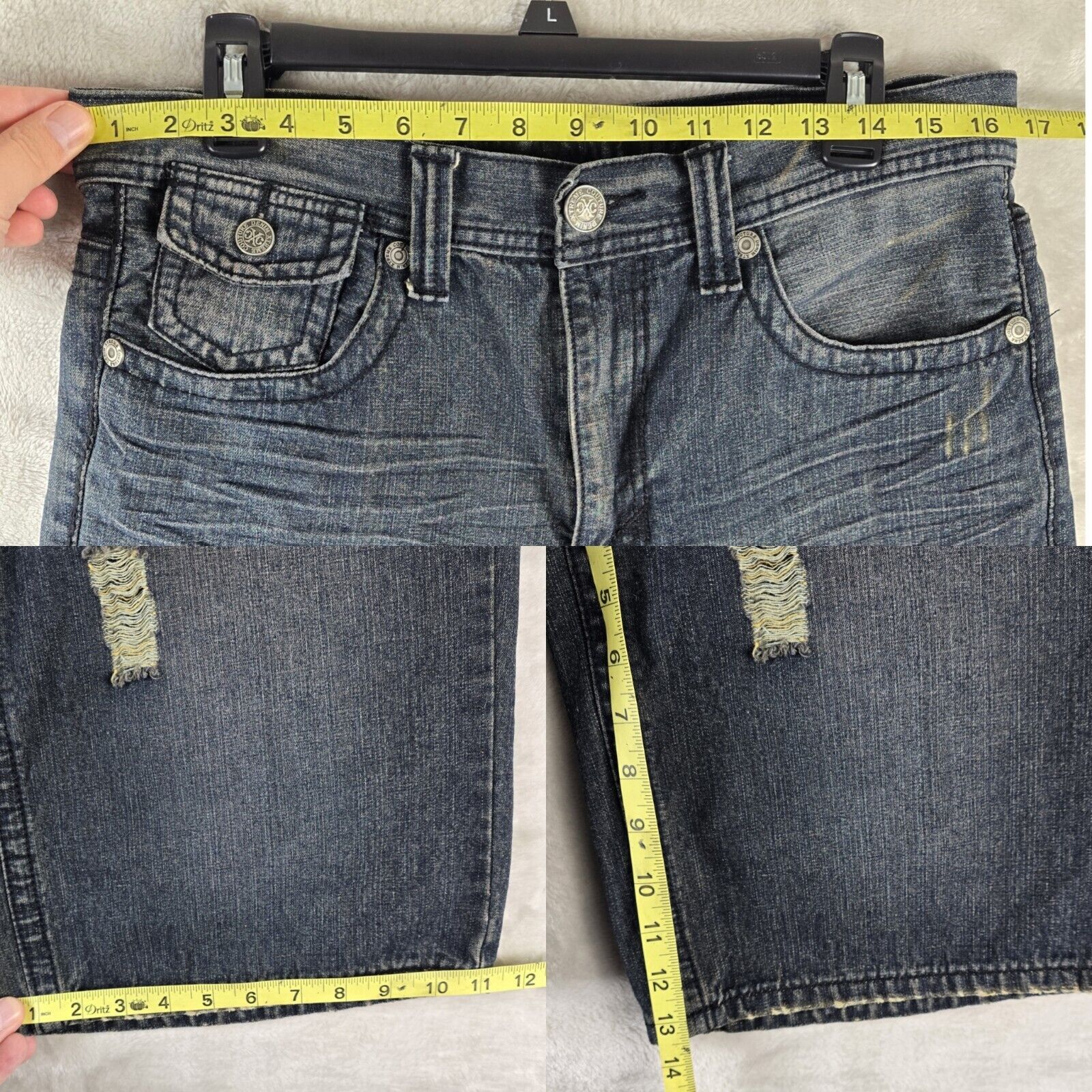Other Y2K Xtreme Couture Distressed Blue Jean Shorts Sz 32 Baggy Size US 32 / EU 48 - 13 Thumbnail