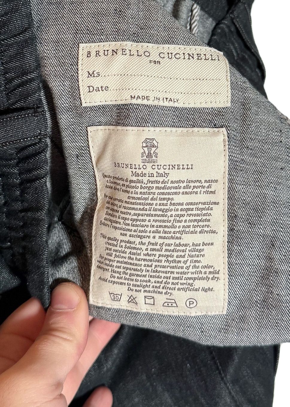 Brunello Cucinelli Brunello Cucinelli High Waisted Blue Black Jogger Jeans Size 26" / US 2 / IT 38 - 9 Thumbnail