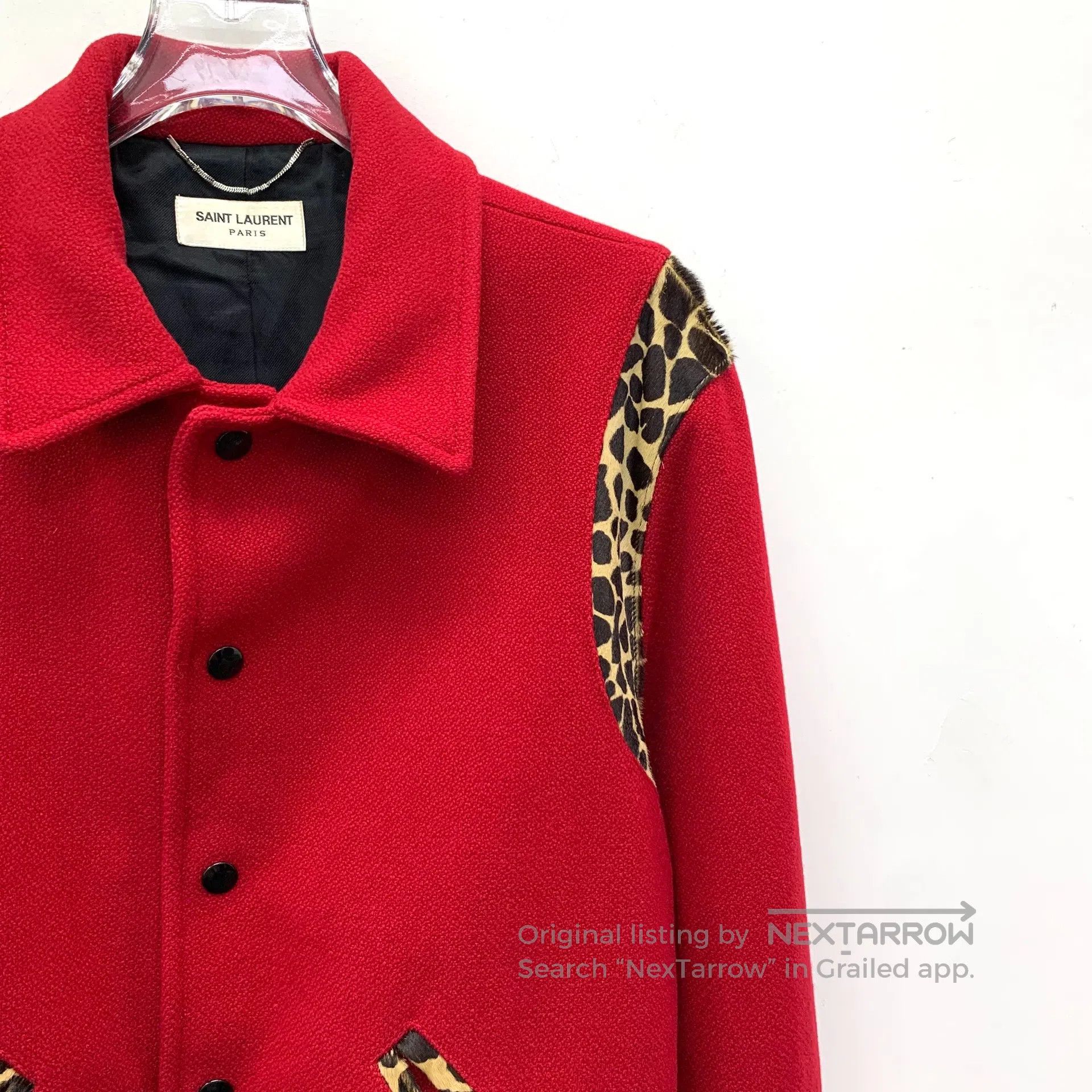 Saint Laurent Paris Saint Laurent Paris Red leopard print striped design wool Size US S / EU 44-46 / 1 - 3 Thumbnail