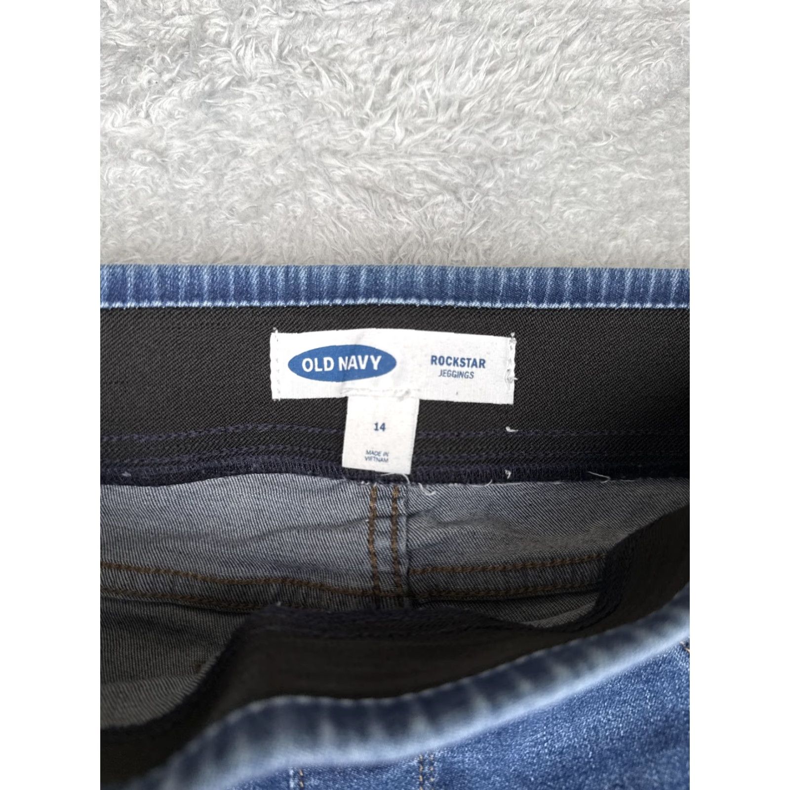 Old Navy Old Navy Jeans Womens 14 Blue Rockstar Jeggings Distressed Pull-On Skinny Ankle Size 36" / US 14 / IT 50 - 5 Thumbnail