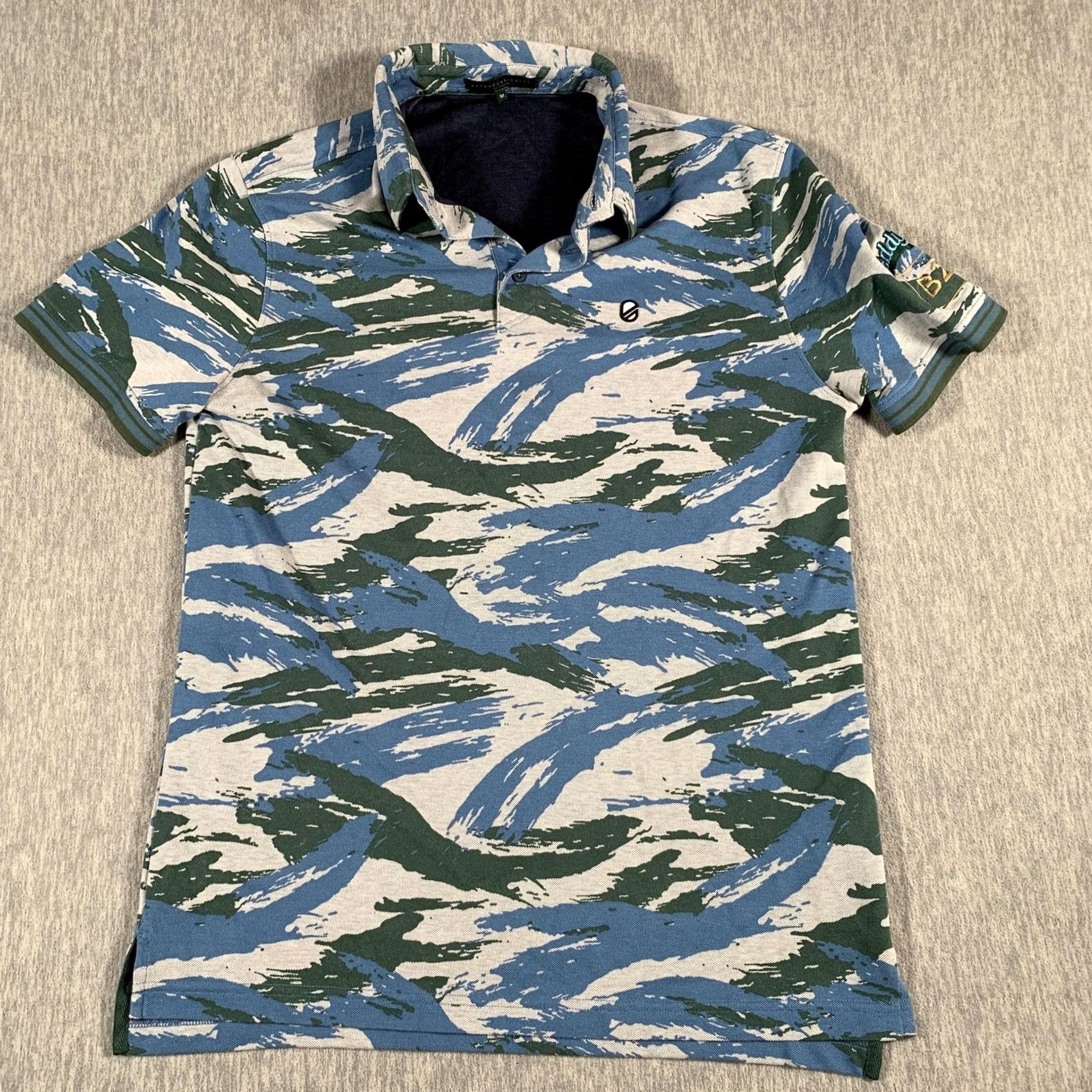 Vintage Extracurricular Polo Shirt Mens Medium Blue Green Camo Golf CaddyHack Top Size US M / EU 48-50 / 2 - 2 Thumbnail