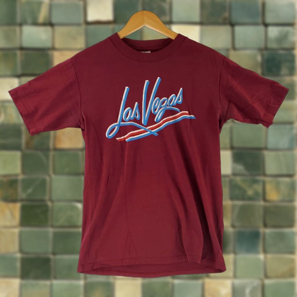 Vintage VINTAGE Las Vegas Burnout T Shirt 90s Red Miller Single Stitch Mens L Size US L / EU 52-54 / 3 - 1 Thumbnail