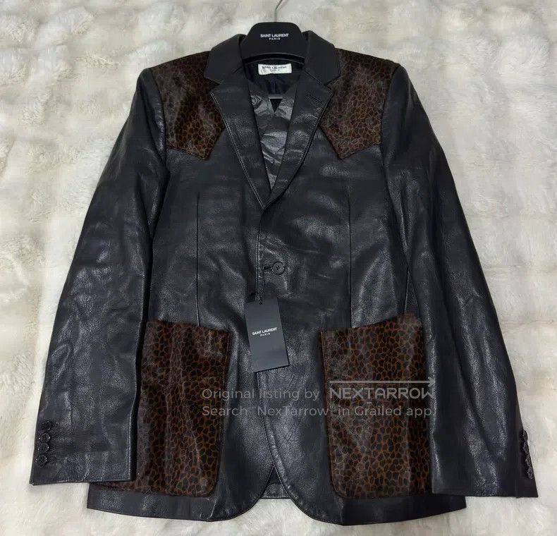Saint Laurent Paris Saint Laurent Paris Leopard Print Men's Leather Jacket Size US S / EU 44-46 / 1 - 1 Thumbnail