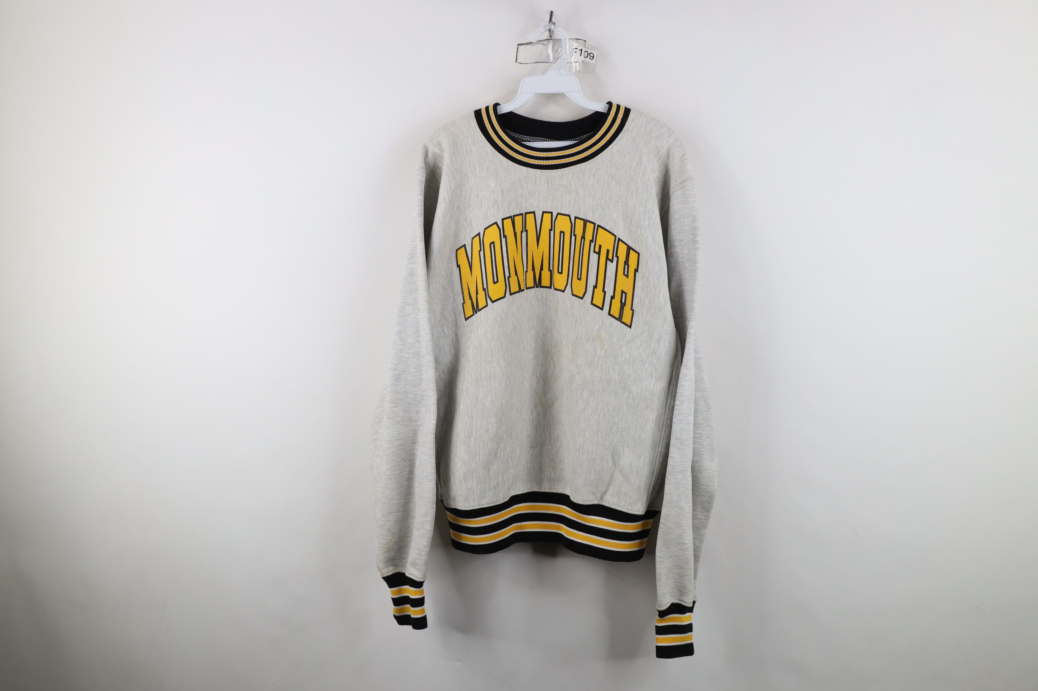 Vintage Vintage 90s Heavyweight Monmouth Sweatshirt Heather Gray USA Size US L / EU 52-54 / 3 - 1 Thumbnail