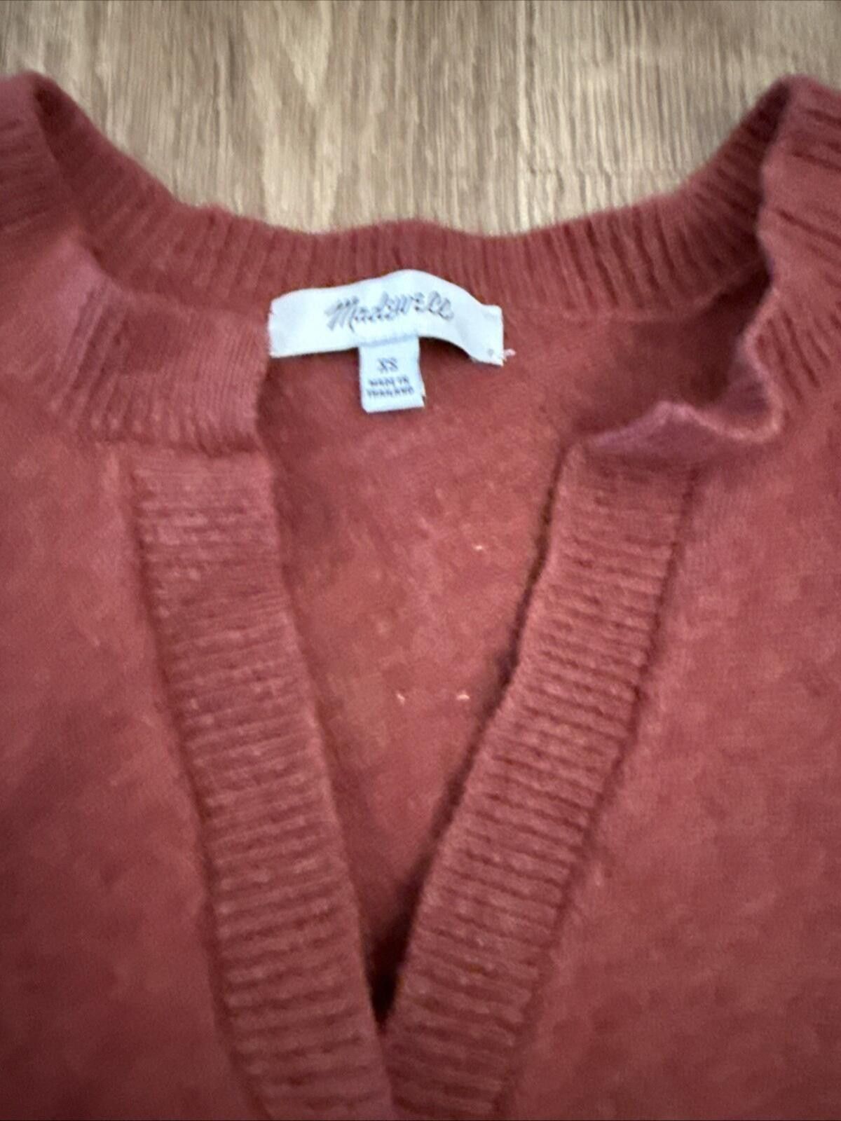 Madewell Madewell Wiltshire V-Neck Pullover Sweater rust red wool Size XS / US 0-2 / IT 36-38 - 8 Thumbnail
