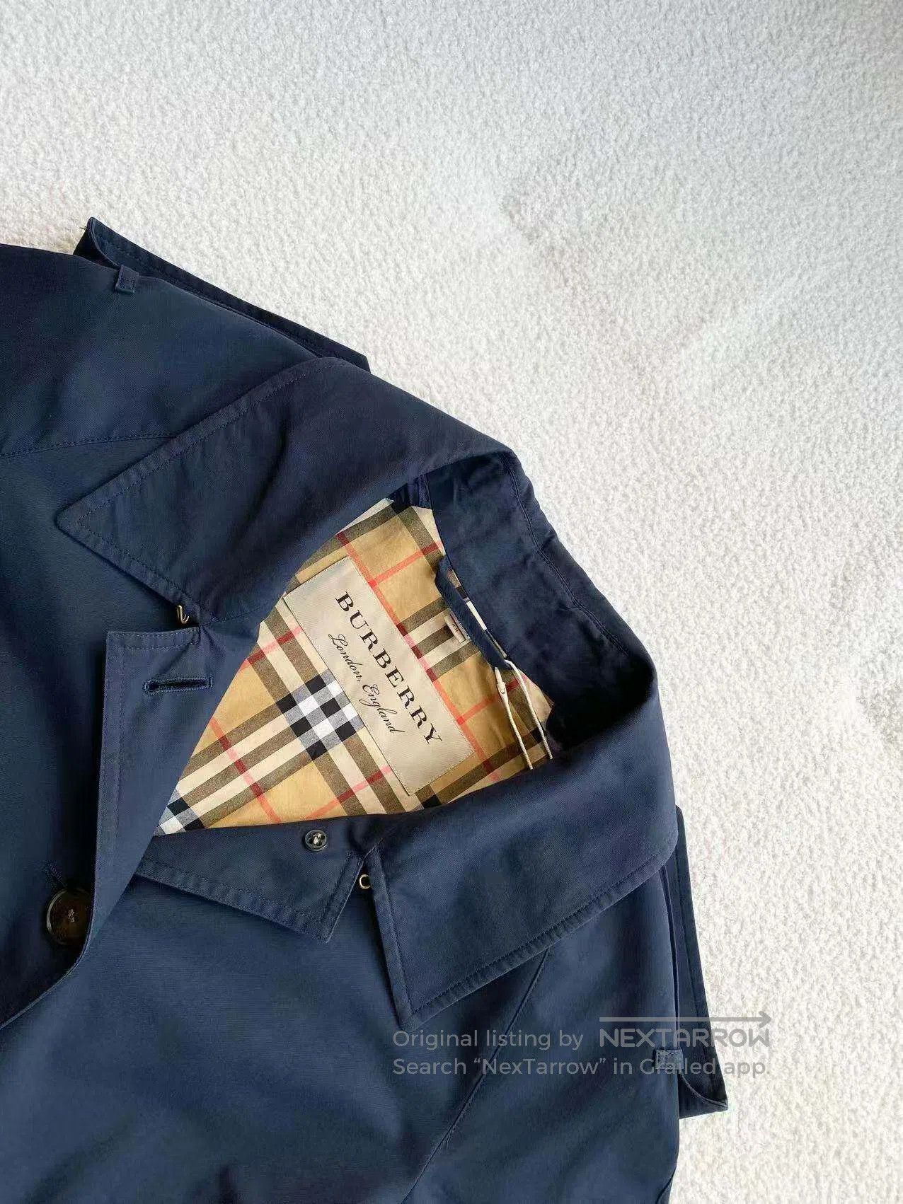 Burberry Burberry Navy plaid trench coat| Size XXS / US 00 / IT 34 - 4 Thumbnail