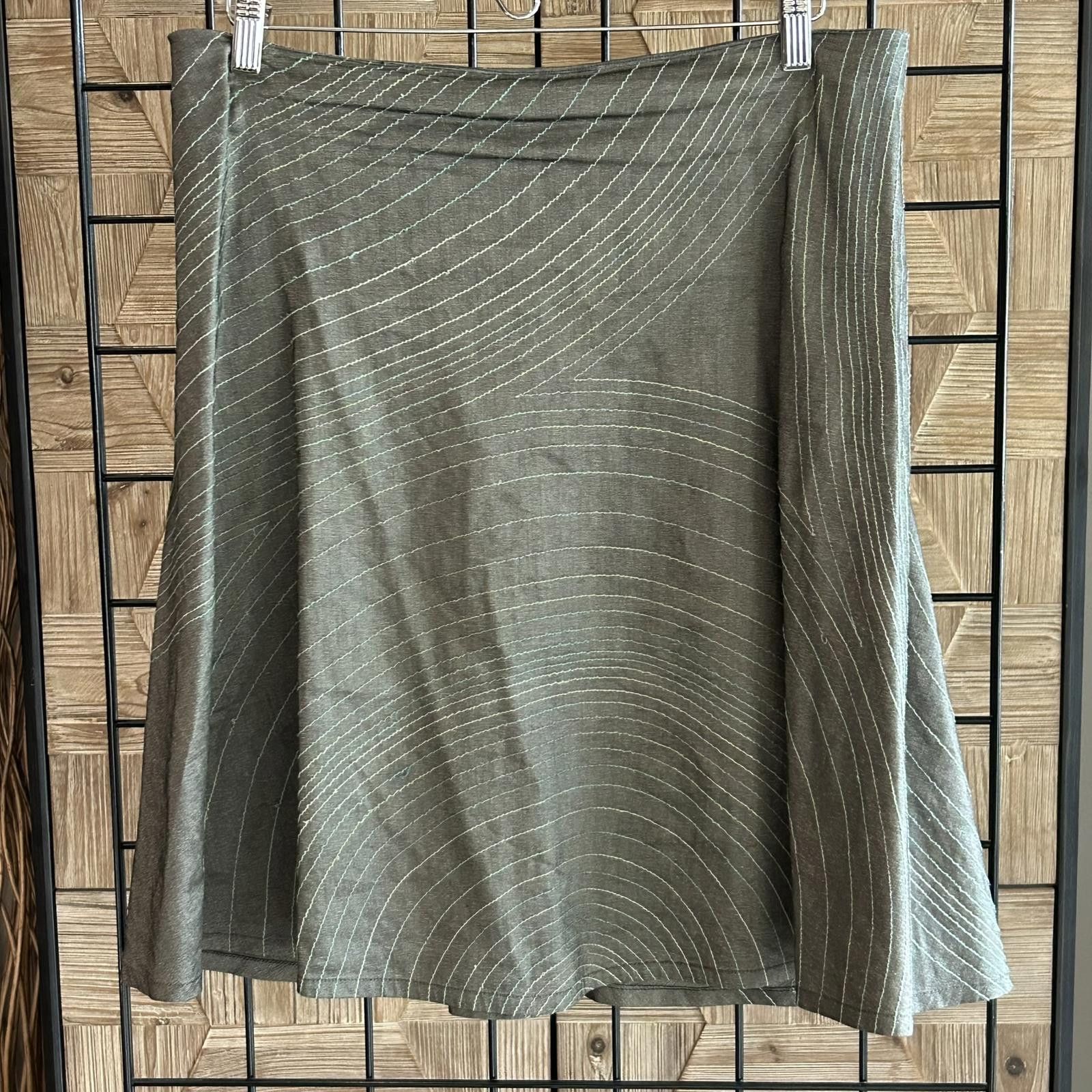 Designer Malagueta Rachel Sherman Skirt Sz Medium Grey Cyber Boho Size 32" / US 10 / IT 46 - 2 Thumbnail