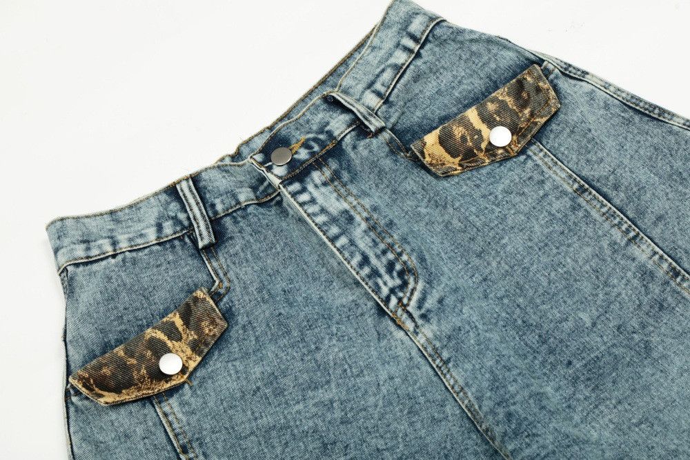 Vintage American retro washed distressed curved jeans Size US 32 / EU 48 - 3 Thumbnail