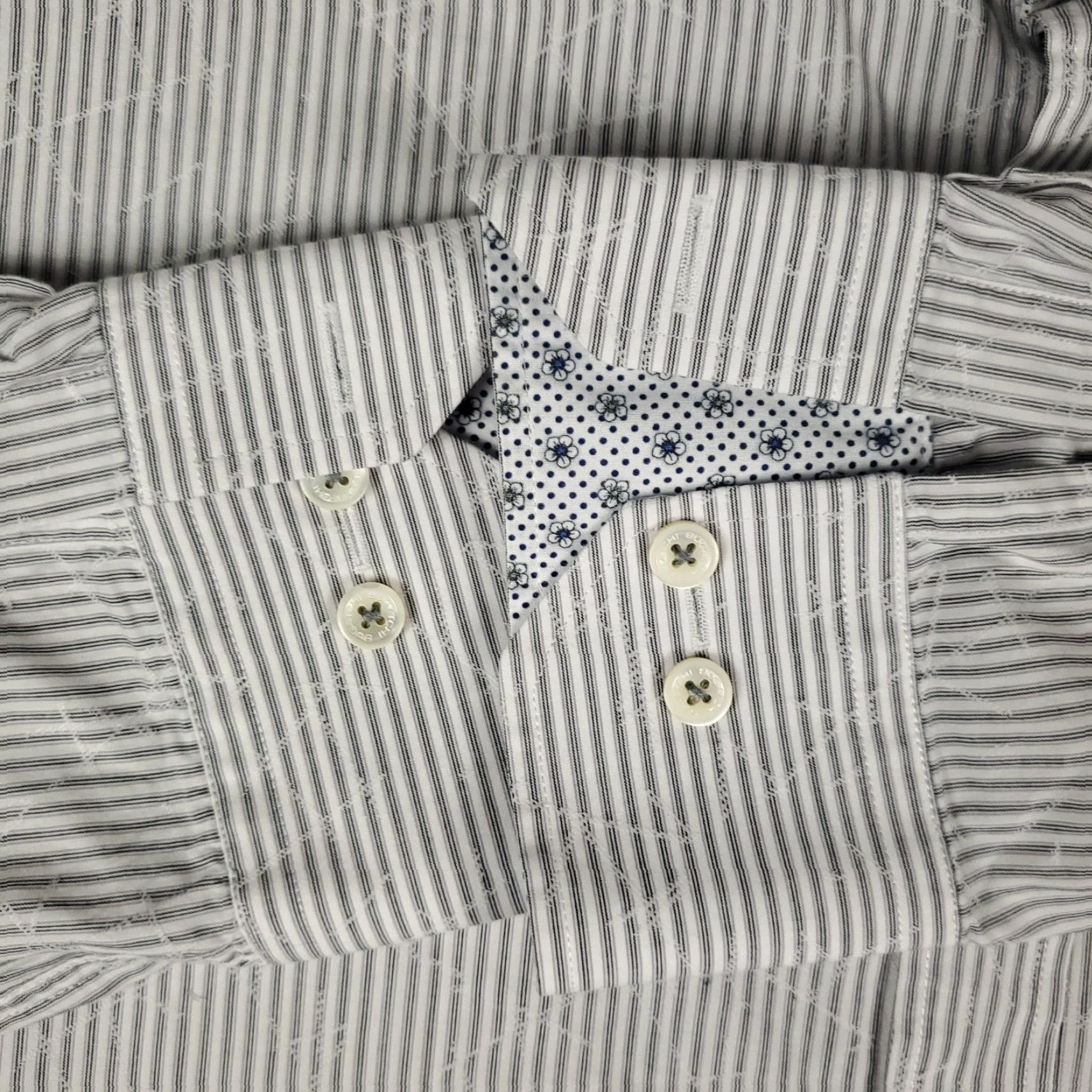 BUGATCHI Bugatchi Shirt Mens Large Gray Striped Button-Up Long Sleeve Size US L / EU 52-54 / 3 - 3 Thumbnail