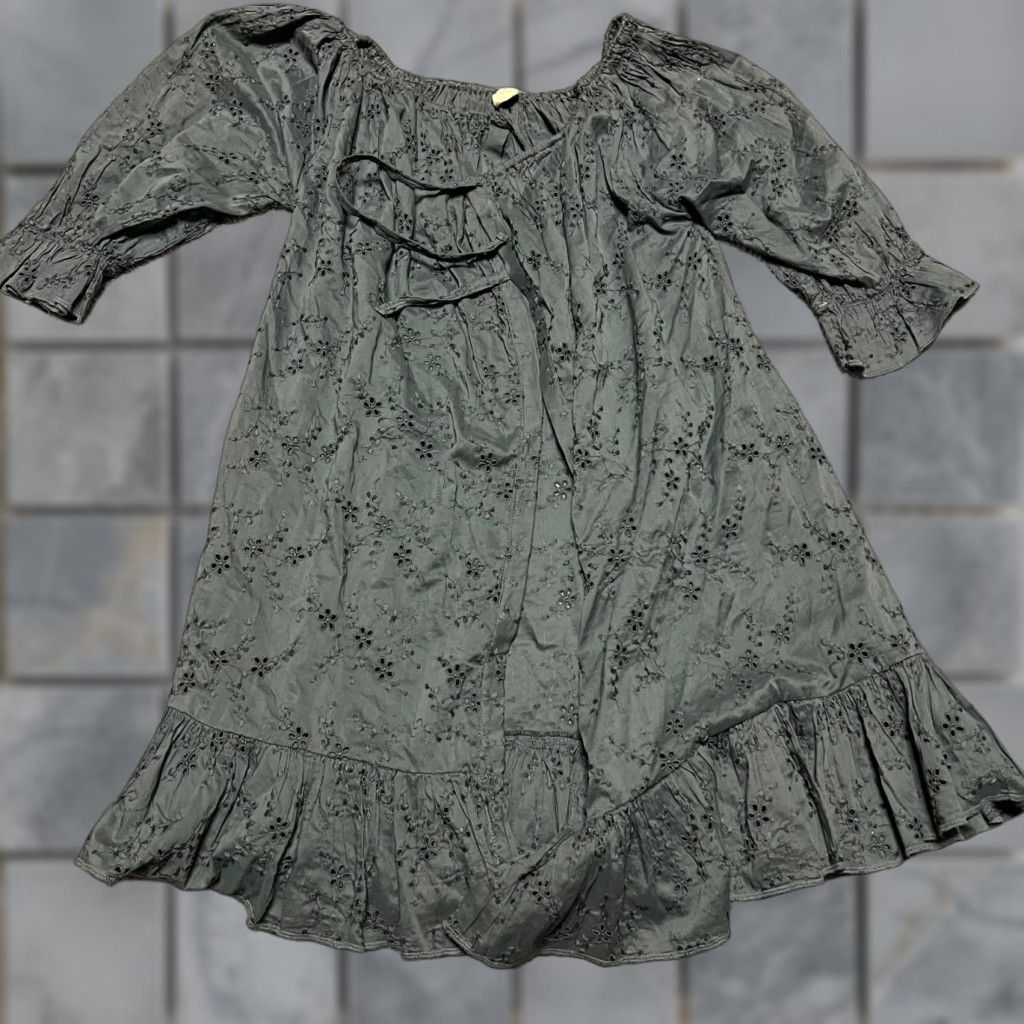 Vintage Sunday Wrap Dress Tunic Womens Medium Blue Green Lace Boho Mini Dress M Womens Green Blue Lace Boho Mini Sunday Wrap Dress Tunic Size M / US 6-8 / IT 42-44 - 1 Thumbnail