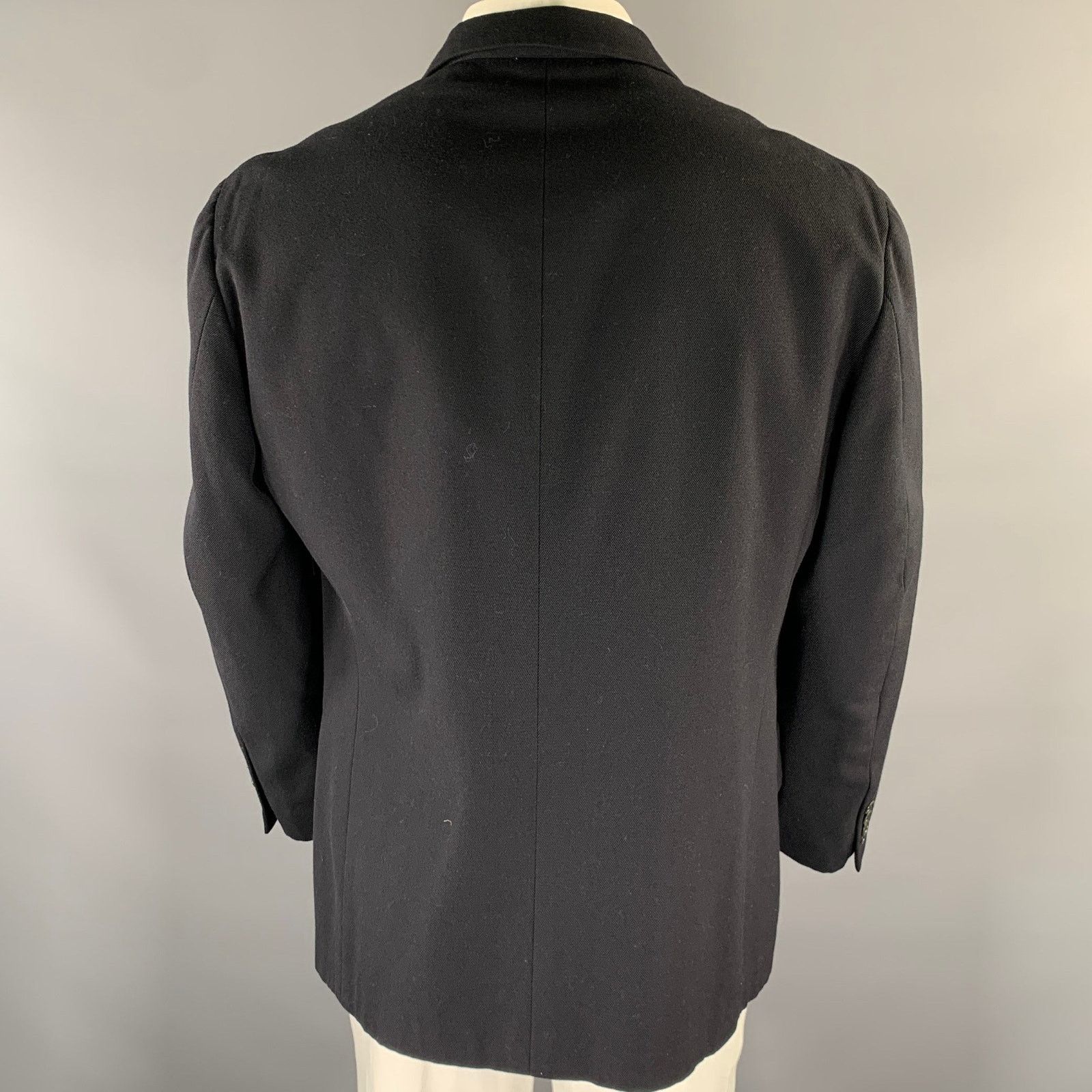 Ralph Lauren RALPH LAUREN Size XL Black Wool Cotton Peak Lapel Sport Coat Size 48R - 3 Thumbnail