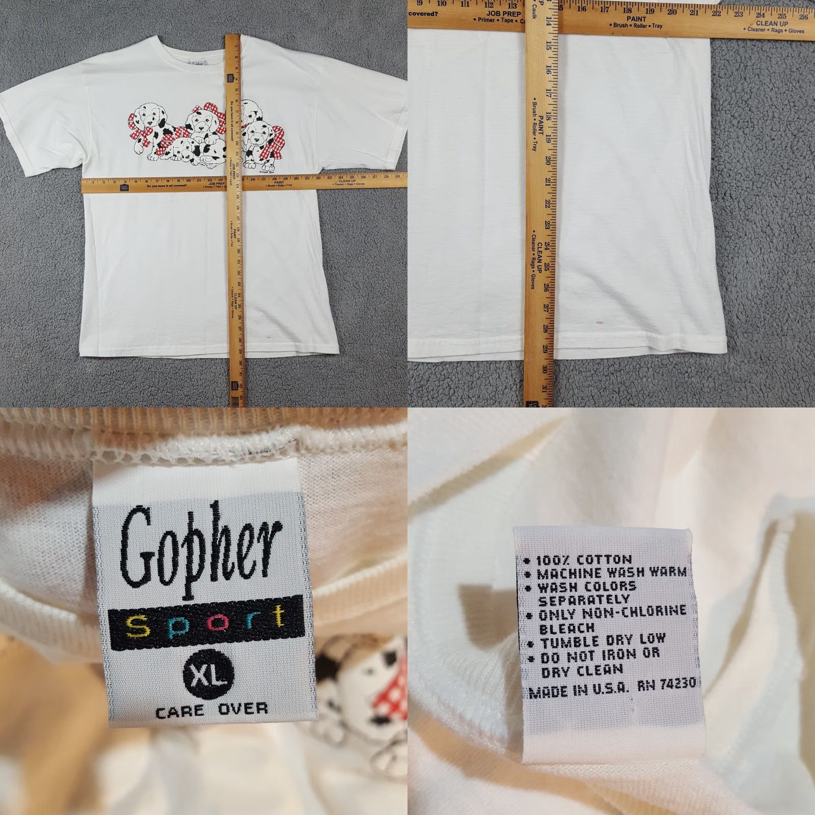 Vintage VINTAGE 90s Dalmatian Cartoon Dogs T-Shirt Men XL White Cotton Retro Dog Neon Y2K Size US XL / EU 56 / 4 - 8 Thumbnail