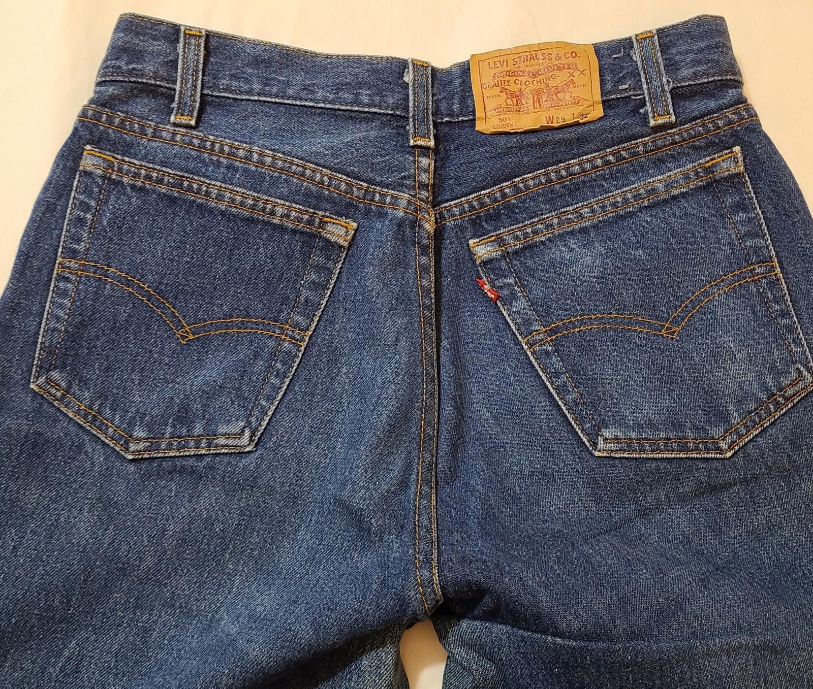 Levi's Levis 501 29x34 Blue Jeans Student Fit 2001 Y2K Made USA Size US 29 - 9 Thumbnail