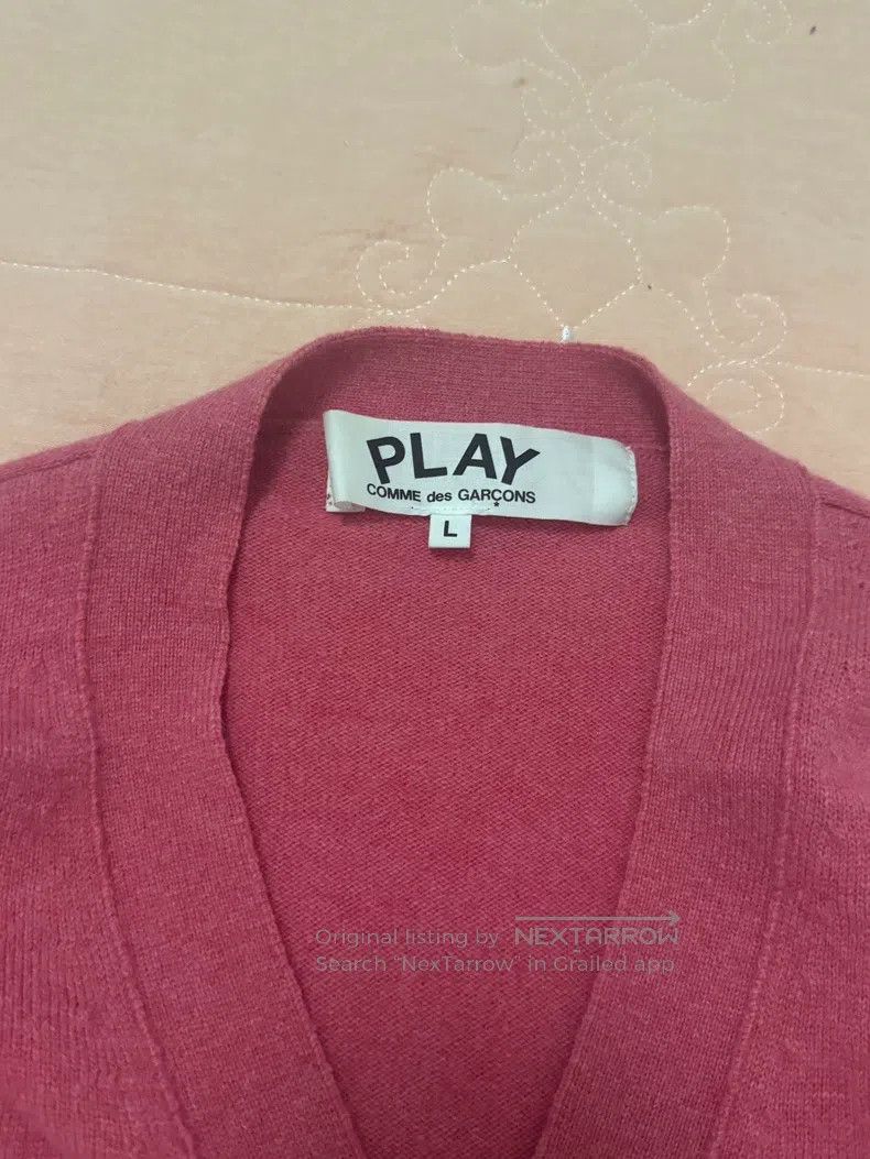 Comme des Garcons Comme Des Garcons Pink V-neck cardigan, size L Size L / US 10 / IT 46 - 3 Thumbnail
