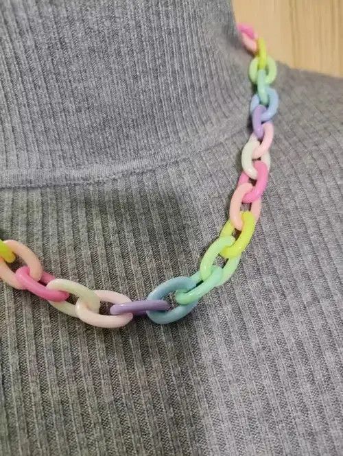 Jewelry Rainbow Vintage Necklace chain pendent Size ONE SIZE - 4 Thumbnail