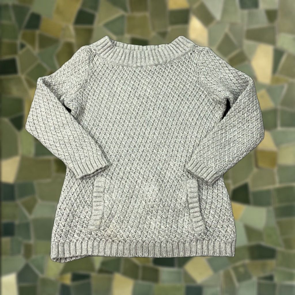 Talbots Talbots Sweater Womens XS Gray Cable-Knit Boat Neck Pullover with Pockets Size XS / US 0-2 / IT 36-38 - 1 Thumbnail