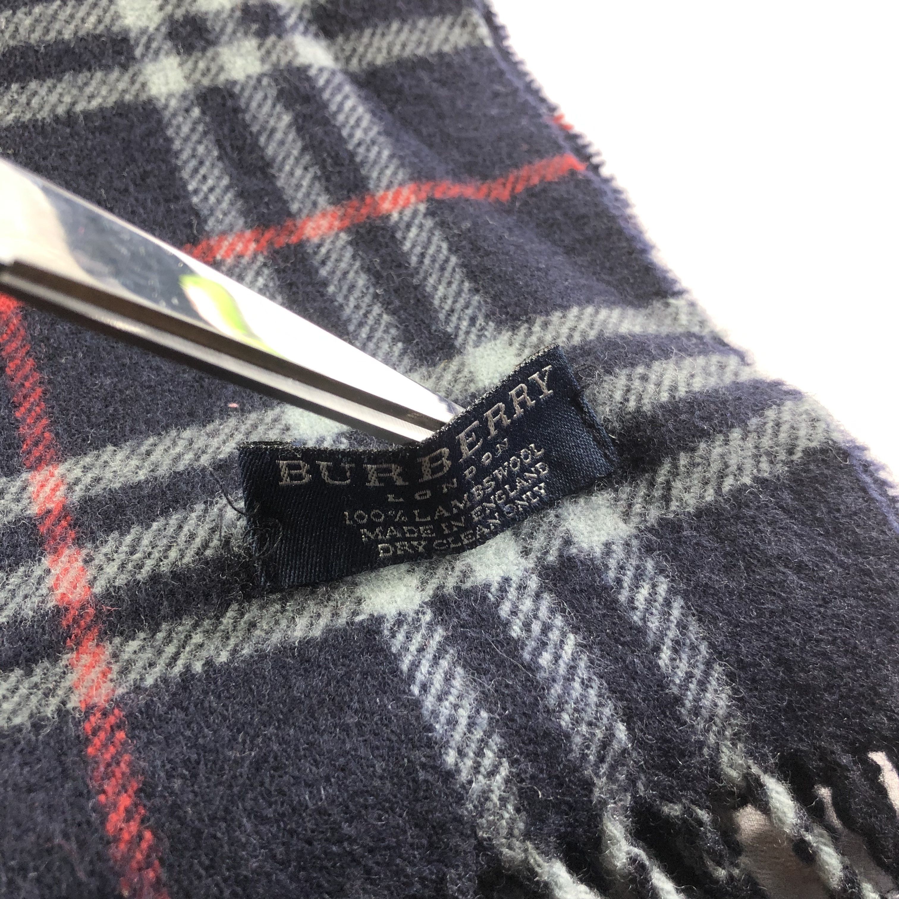 Burberry Burberry Blue Nova Check Wool Scarf Muffler V1544 Size ONE SIZE - 6 Thumbnail