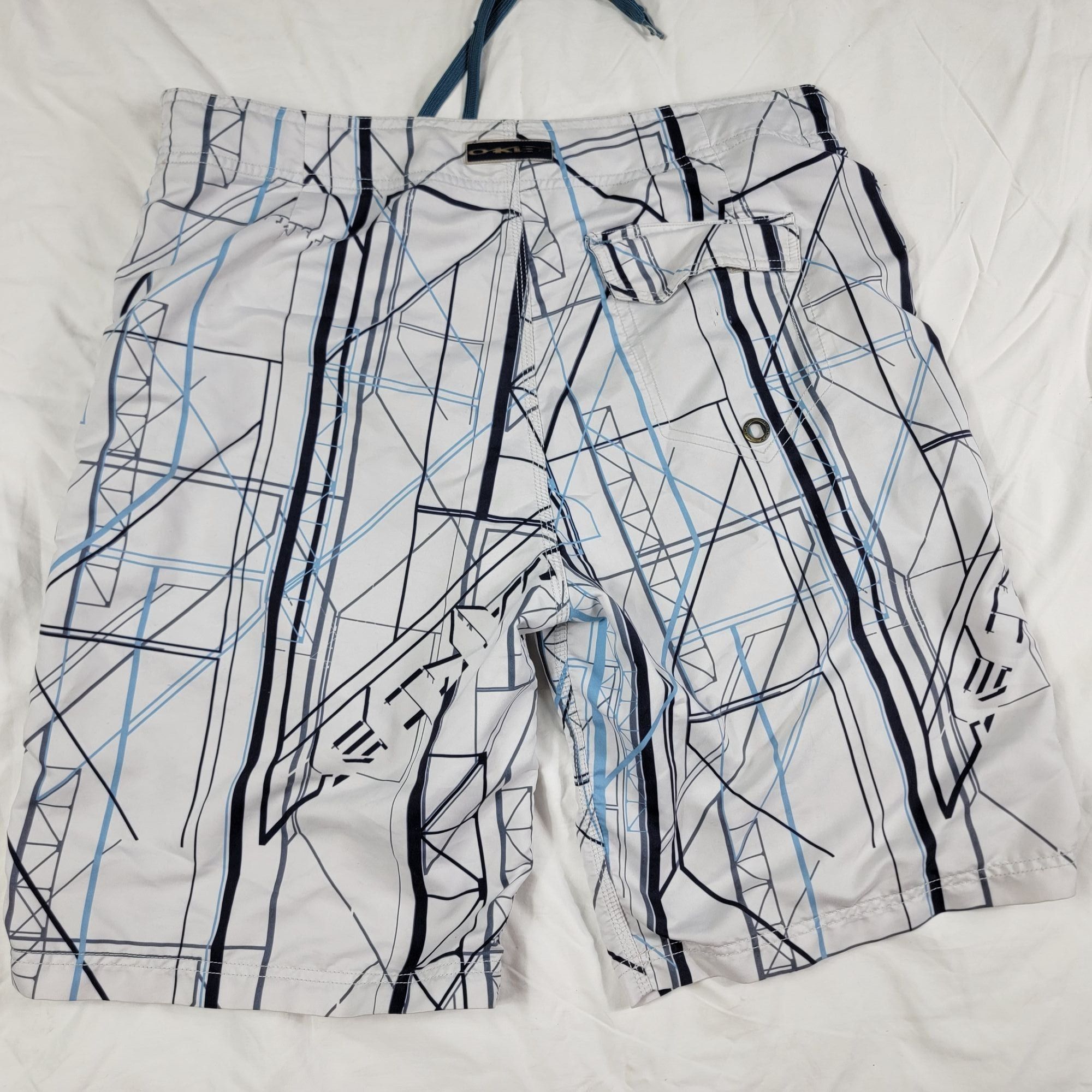 Oakley Oakley Silo Mens 38 White Blue Board Shorts Athletic Summer Size US 38 / EU 54 - 2 Thumbnail