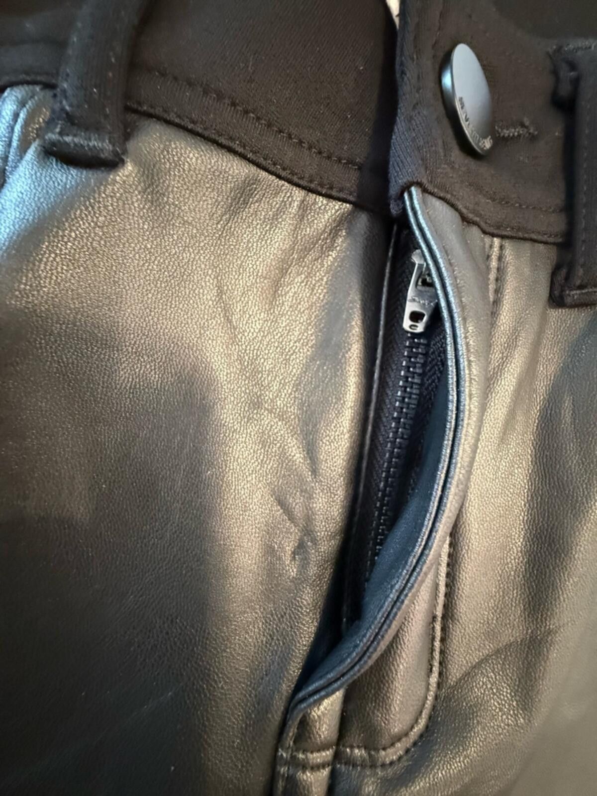 Seven 7 Seven7 High Rise Skinny black faux leather/ponte pants SZ 10 Size 32" / US 10 / IT 46 - 5 Thumbnail