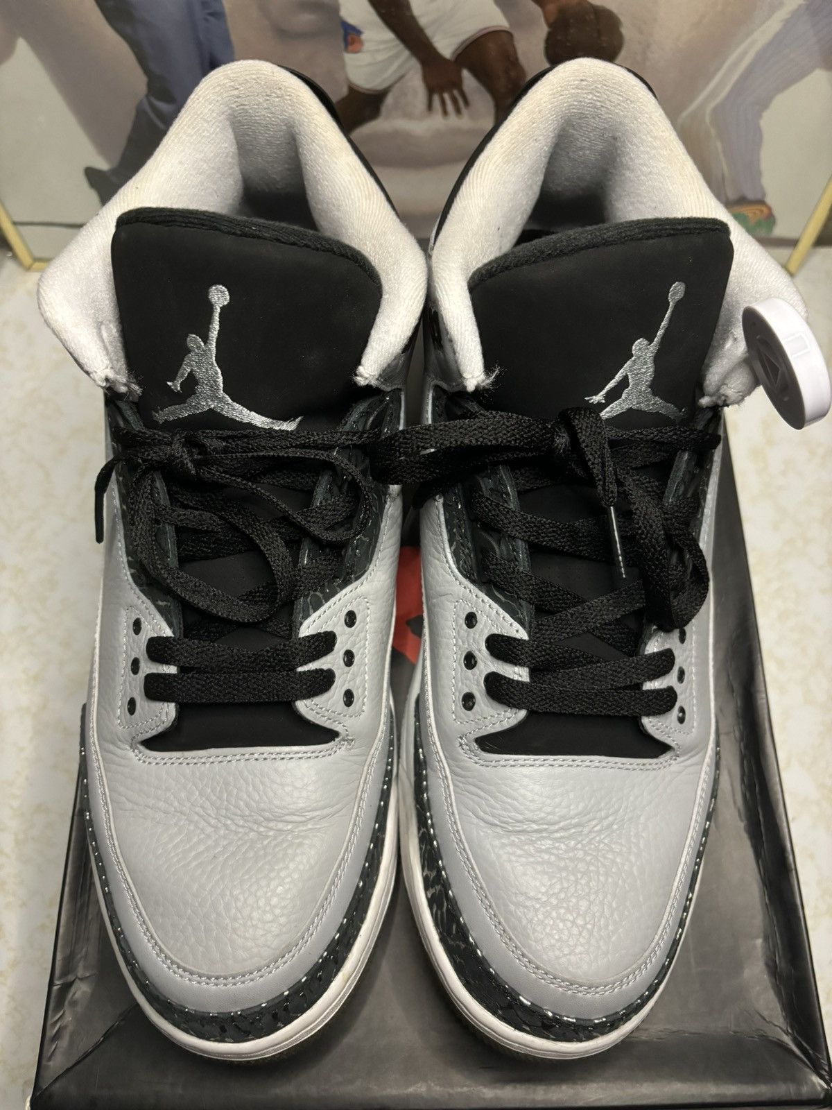 Jordan Brand Air Jordan 3 Retro Wolf Grey 2014 Size US 13 / EU 46 - 2 Thumbnail