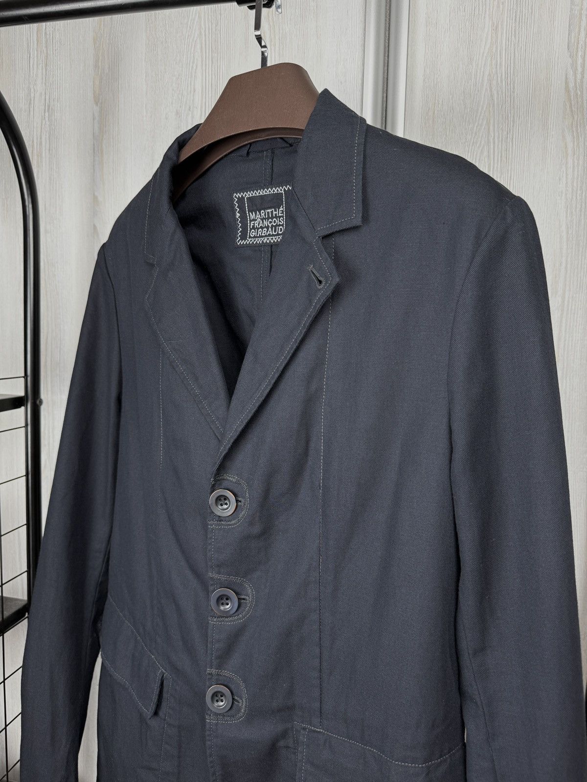 Marithe + Francois Girbaud Marithe Francois Girbaud Linen Cotton Men Blazer Avant Garde Size 42R - 5 Thumbnail