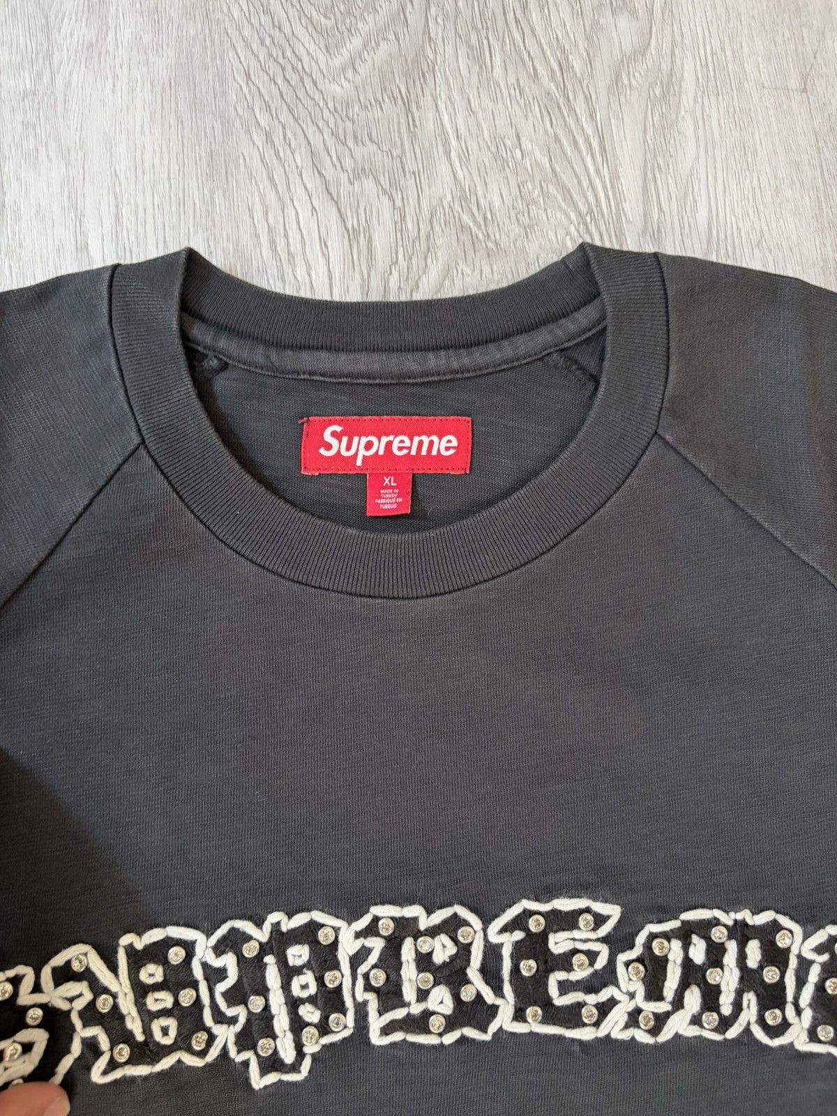 Supreme Supreme Rhinestone Raglan S/S Top | Grailed