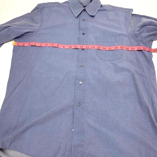 Hugo Boss VINTAGE HUGO BOSS Striped Button Down Long Sleeve Dress Shirt Mens 16 34/35 Pocket Blue Designer Size 42R - 2 Thumbnail