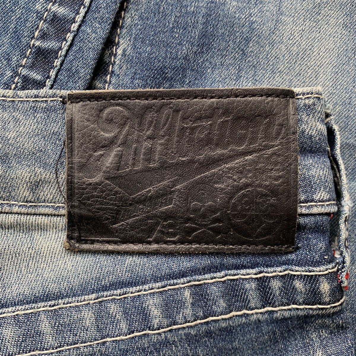 Le Grande Bleu (L.G.B.) Distressed Affliction Flared Jeans LGB Ifsix GOA Style Size US 29 - 11 Thumbnail