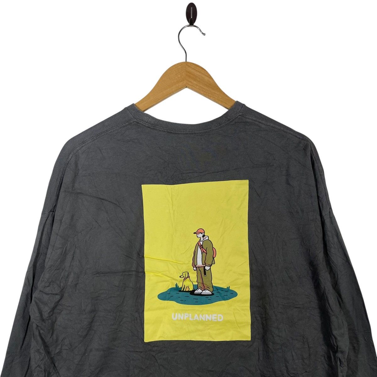 Vintage Kudir “Unplanned” Graphic Long Sleeve T-Shirt Size US XL / EU 56 / 4 - 5 Thumbnail