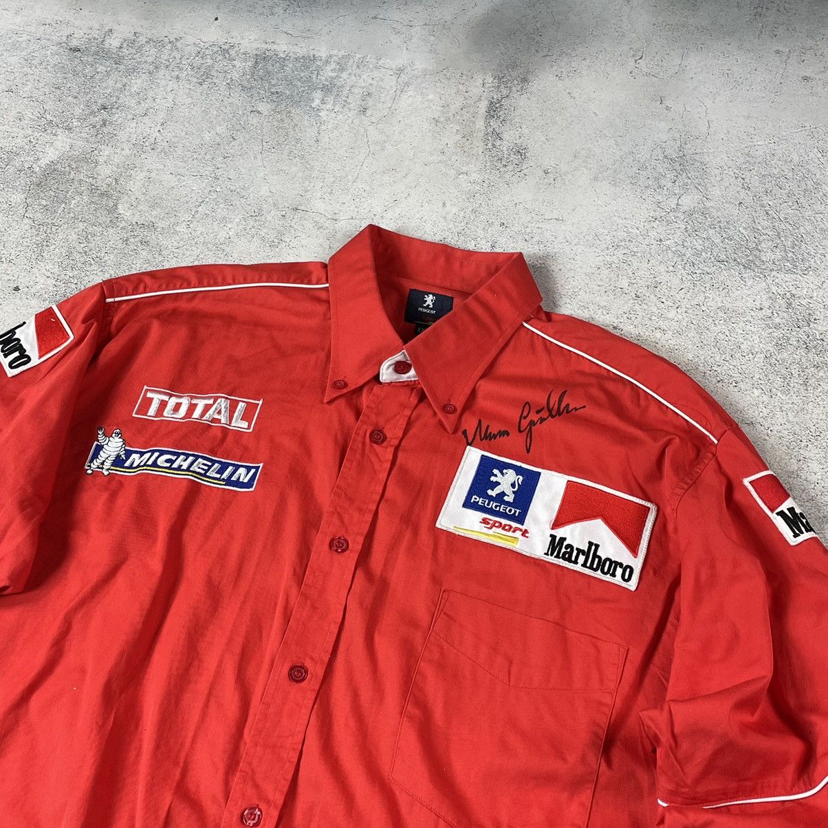 Marlboro Formula 1 Puegot Marlboro Signed Marcus Gronholm Shirt Size US XXL / EU 58 / 5 - 4 Thumbnail