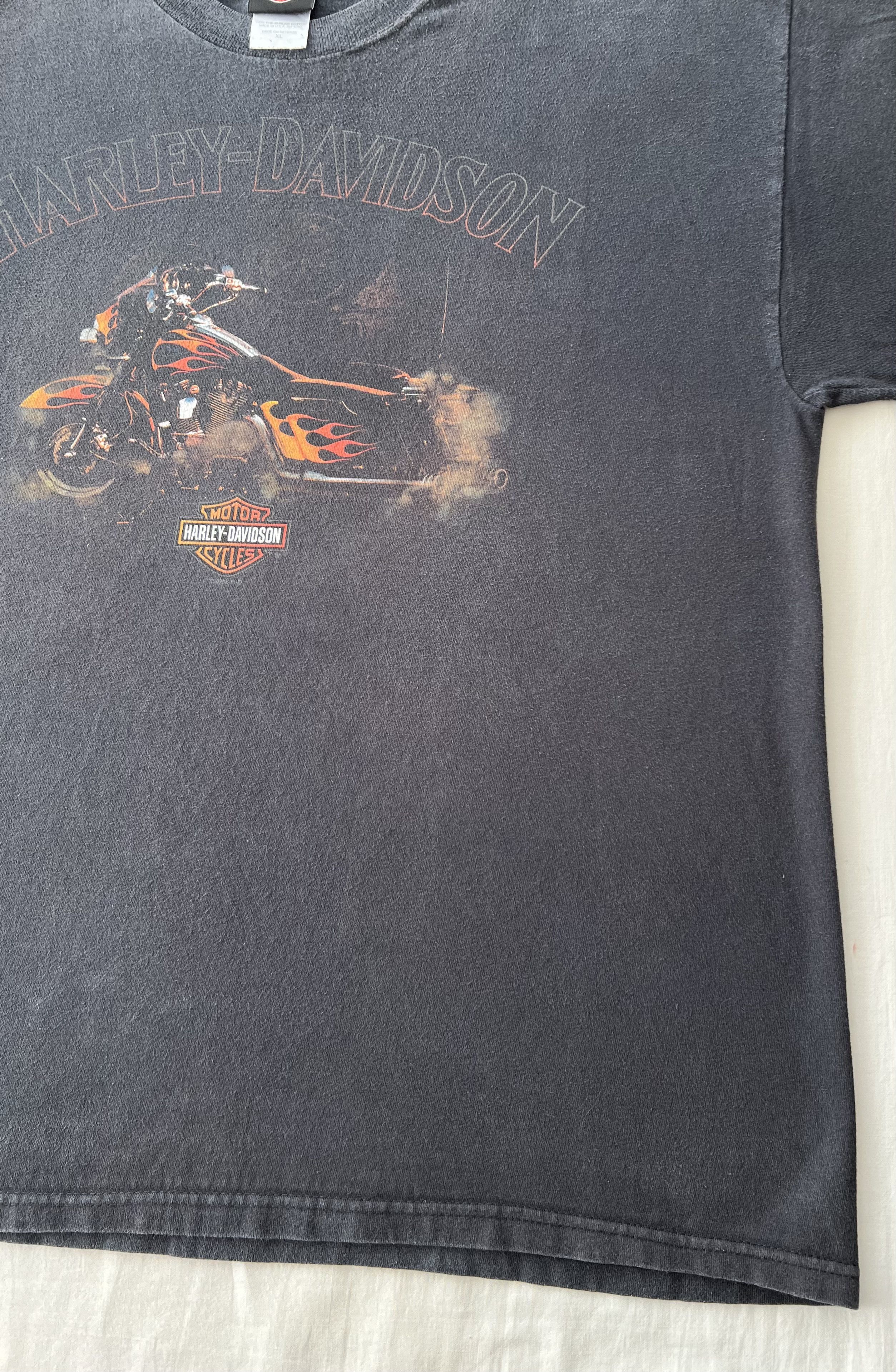 Harley Davidson Vintage 2006 Harley Davidson Motorcycle Fire Flame T-shirt Size US XL / EU 56 / 4 - 8 Thumbnail
