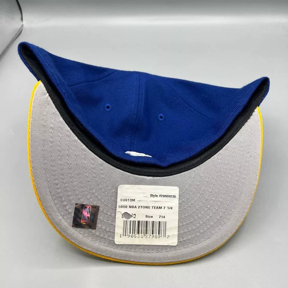 New Era Golden State Warriors GSW Hat Men 7 1/4 Blue Fitted Cap New Size ONE SIZE - 4 Thumbnail