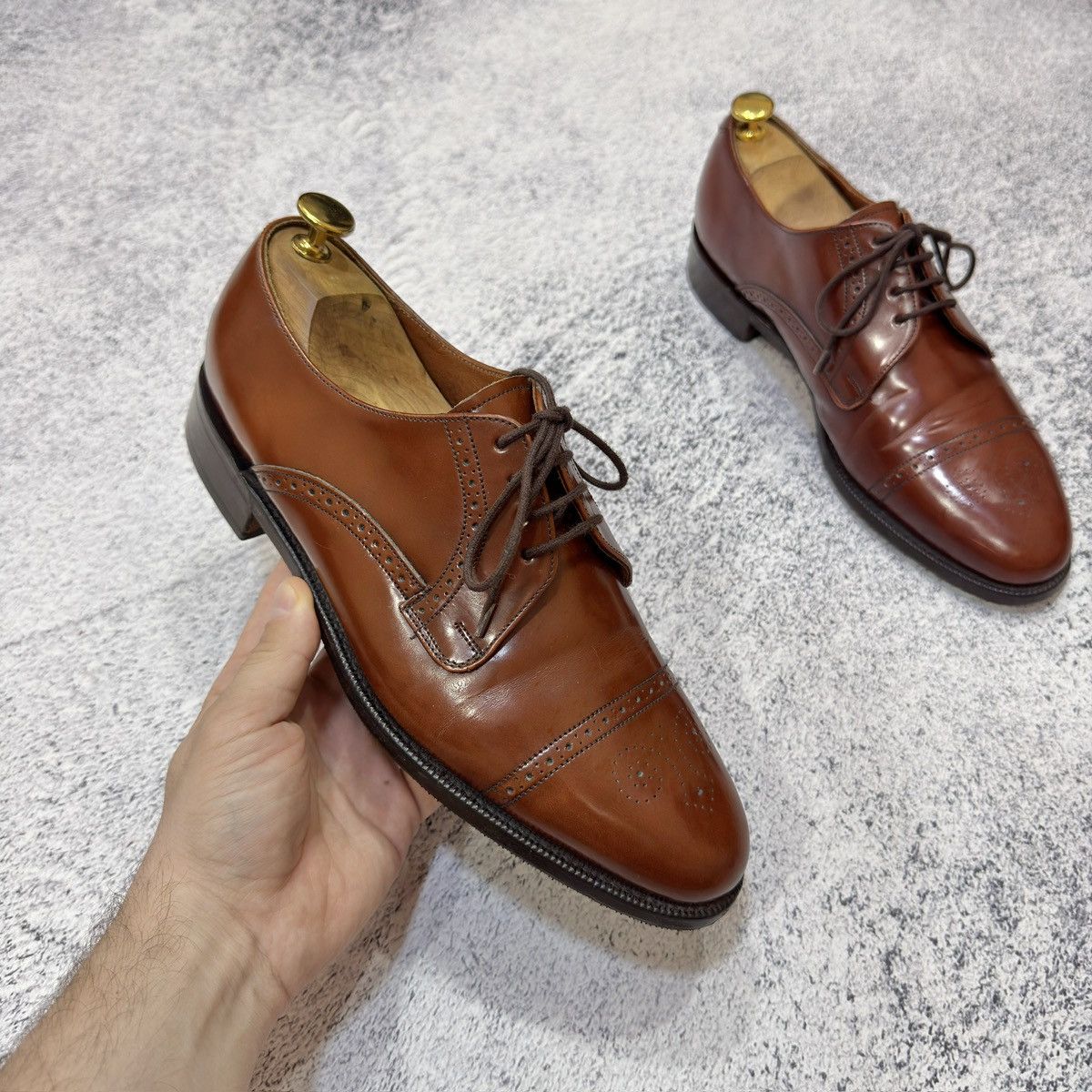 Barker Barker Vintage Handmade Derby Brogues US10 UK9 EU43 28cm Size US 10 / EU 43 - 4 Thumbnail