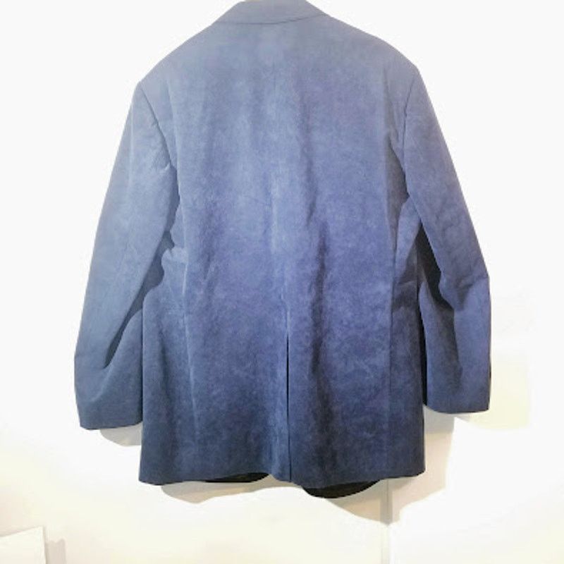 Vintage Vintage men's bespoke navy blue suede blazer sz L Size 42R - 3 Thumbnail