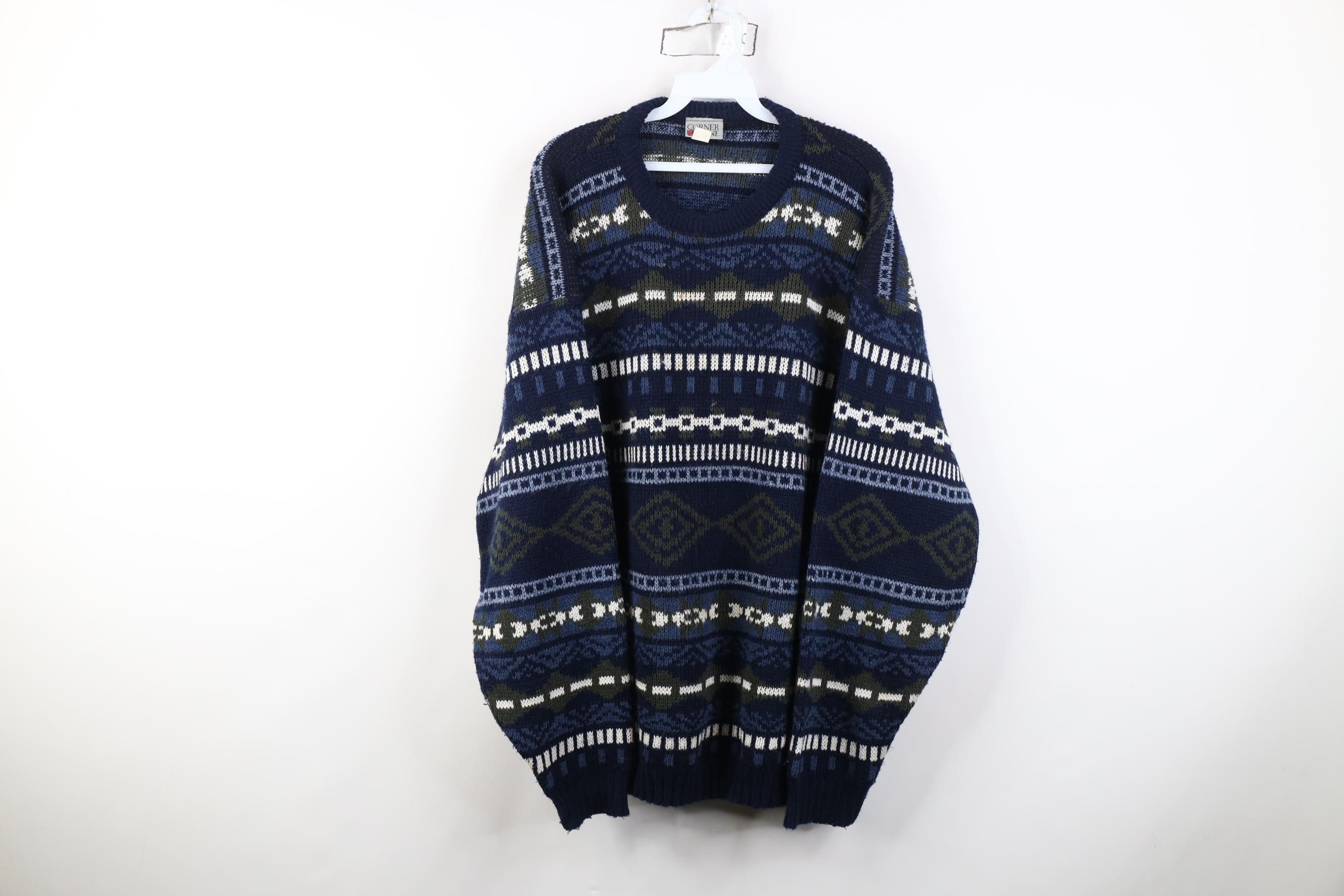 Vintage Vintage 90s Streetwear Fair Isle Knit Crewneck Sweater USA Size US L / EU 52-54 / 3 - 1 Thumbnail