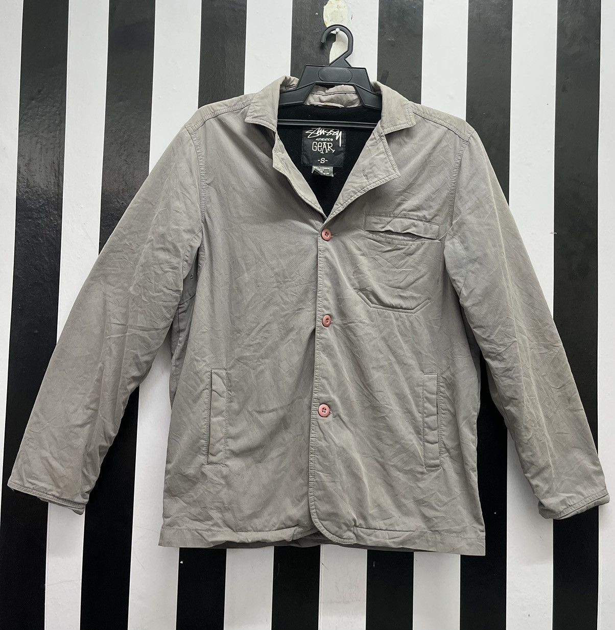 Stussy Stussy Japan TruckerJacket Vintage Wash in grey Size 36S - 1 Thumbnail