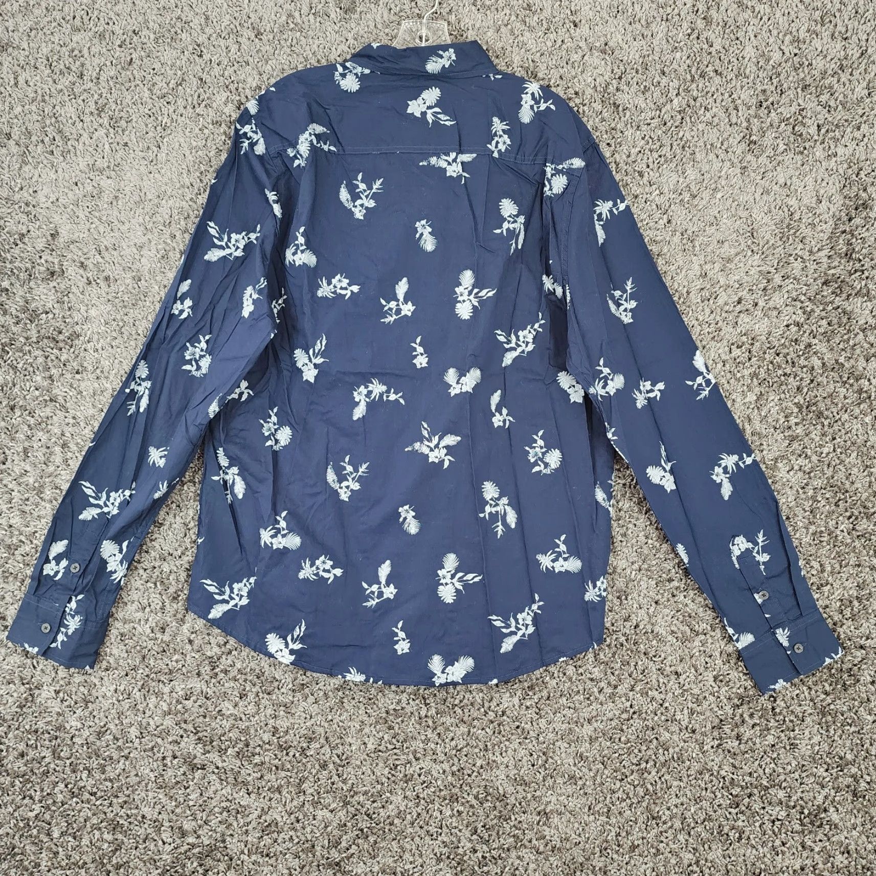 Sovereign Code Sovereign Codes Mens Blue Floral Long Sleeve Button-Up XL Shirt Size US XL / EU 56 / 4 - 5 Thumbnail