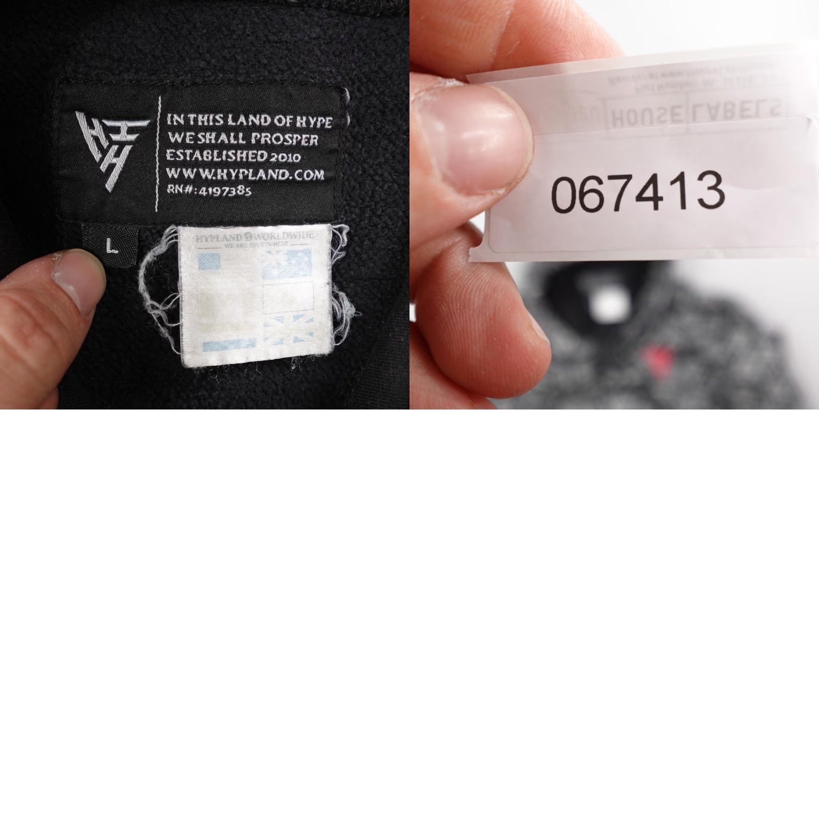 Hypland VINTAGE Hypland Hoodie Mens L Gray Black All Over Print AOP Hypebeast Sweatshirt Size US L / EU 52-54 / 3 - 8 Thumbnail
