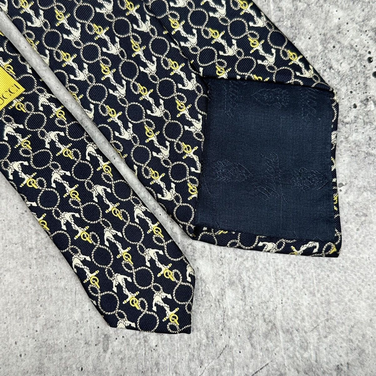 Vintage Vintage Gucci Tie Monogram Sea Anchor Silk Made In Italy Size ONE SIZE - 7 Thumbnail