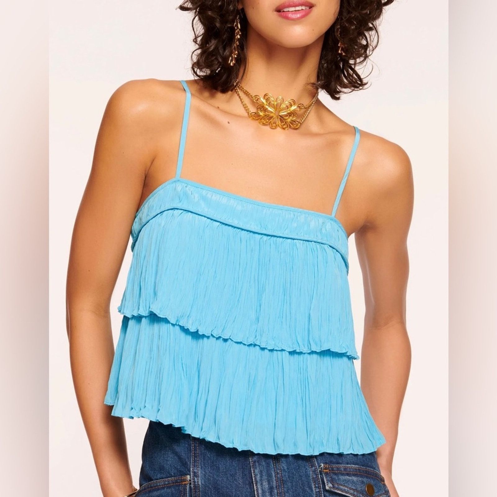 Ramy Brook Ramy Brook Eula Blue Top size 2 Size XS / US 0-2 / IT 36-38 - 1 Thumbnail