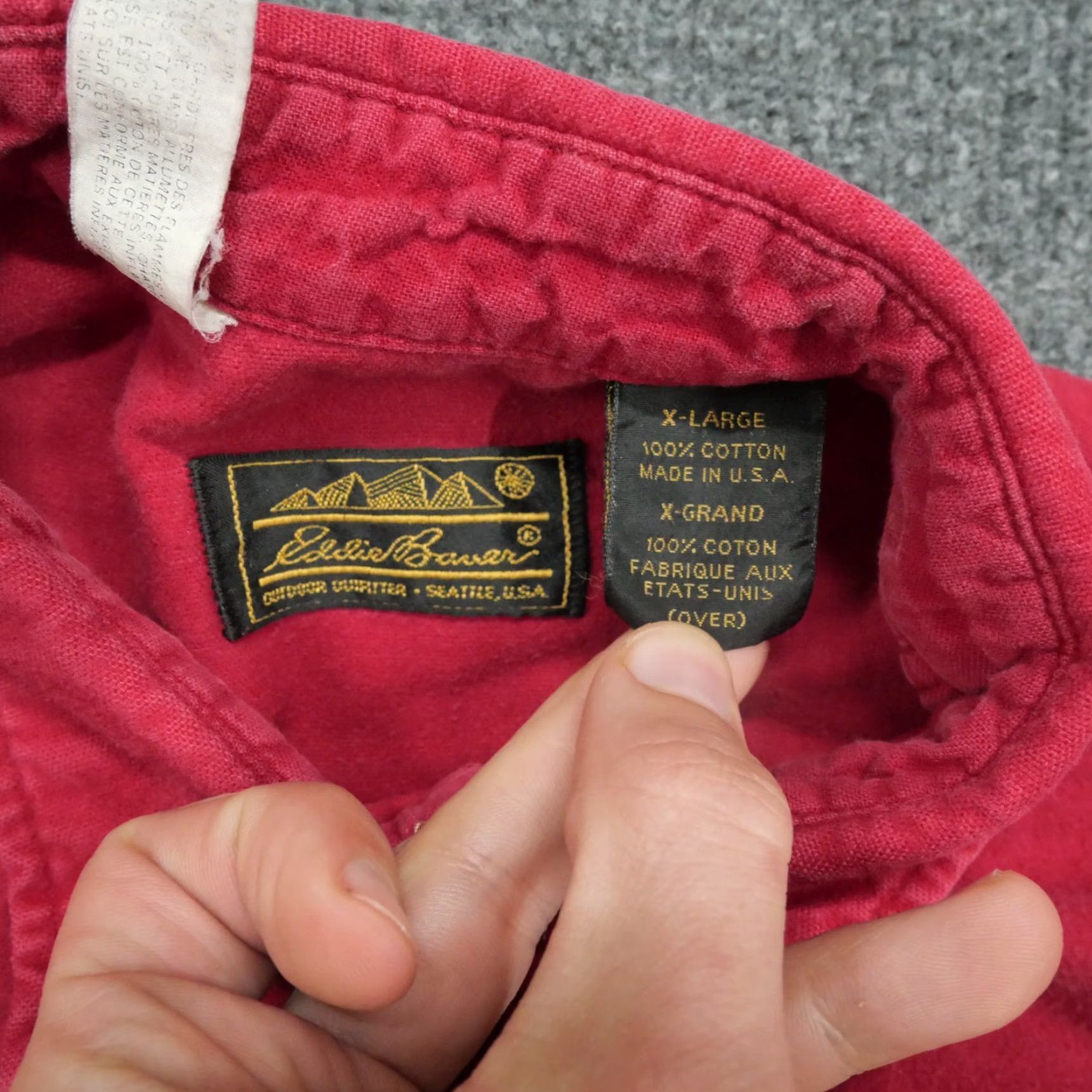 Eddie Bauer VINTAGE Eddie Bauer Shirt Mens XL Red Button Up Distressed Canvas 80s Size US XL / EU 56 / 4 - 7 Thumbnail