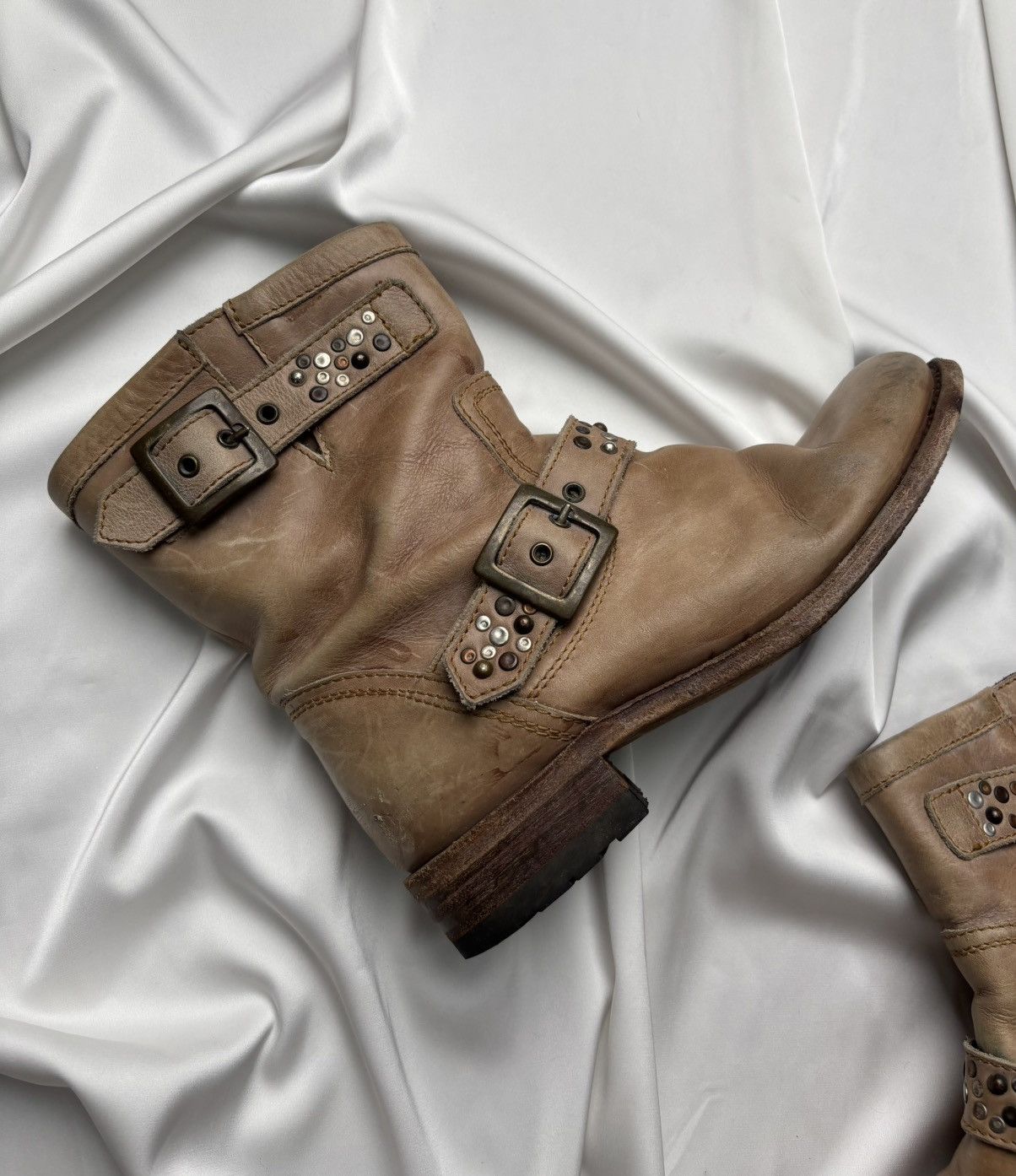 Sendra Sendra belted studded platform leather boots Size US 8 / IT 38 - 3 Thumbnail