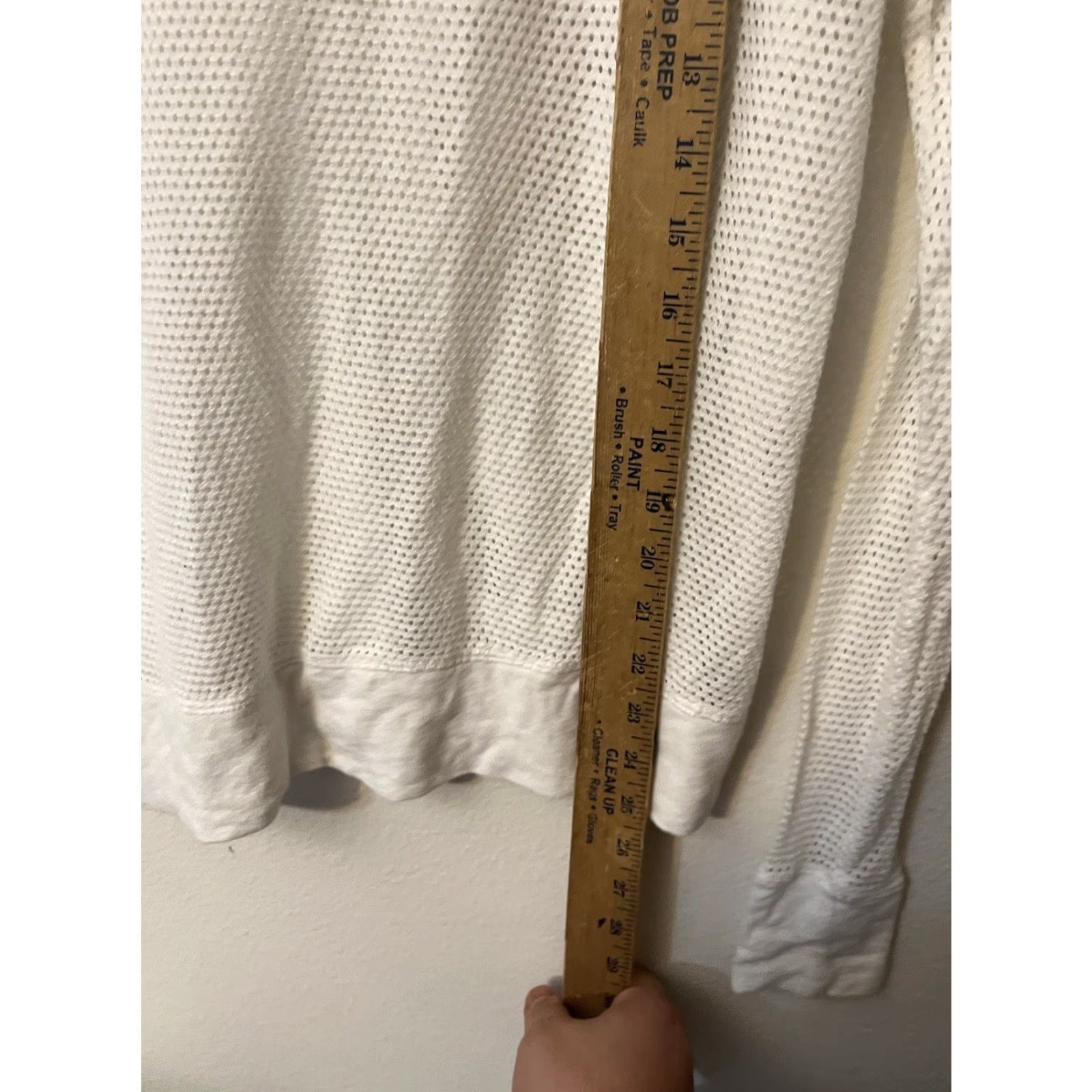 Vintage V Neck Long Sleeve Open Knit XS Towel athleisure beach boho Sheer CHICHI Active White Women Pullover Knit Shirt Size XS / US 0-2 / IT 36-38 - 5 Thumbnail