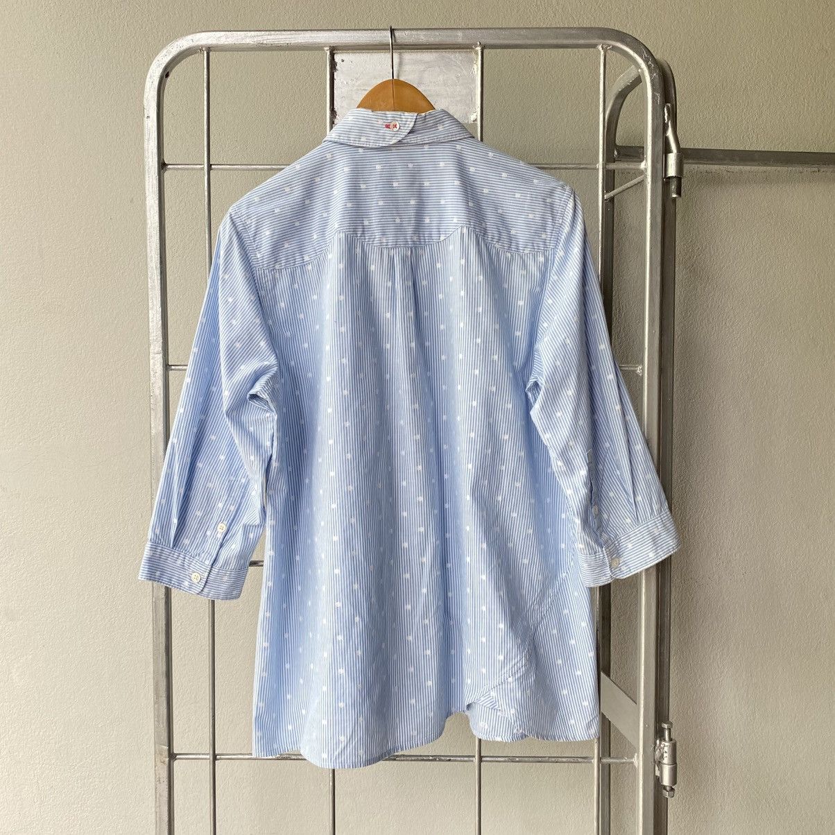 Frapbois FRAPBOIS Light Blue Stripe Polka Dot Shirt Size M / US 6-8 / IT 42-44 - 2 Thumbnail