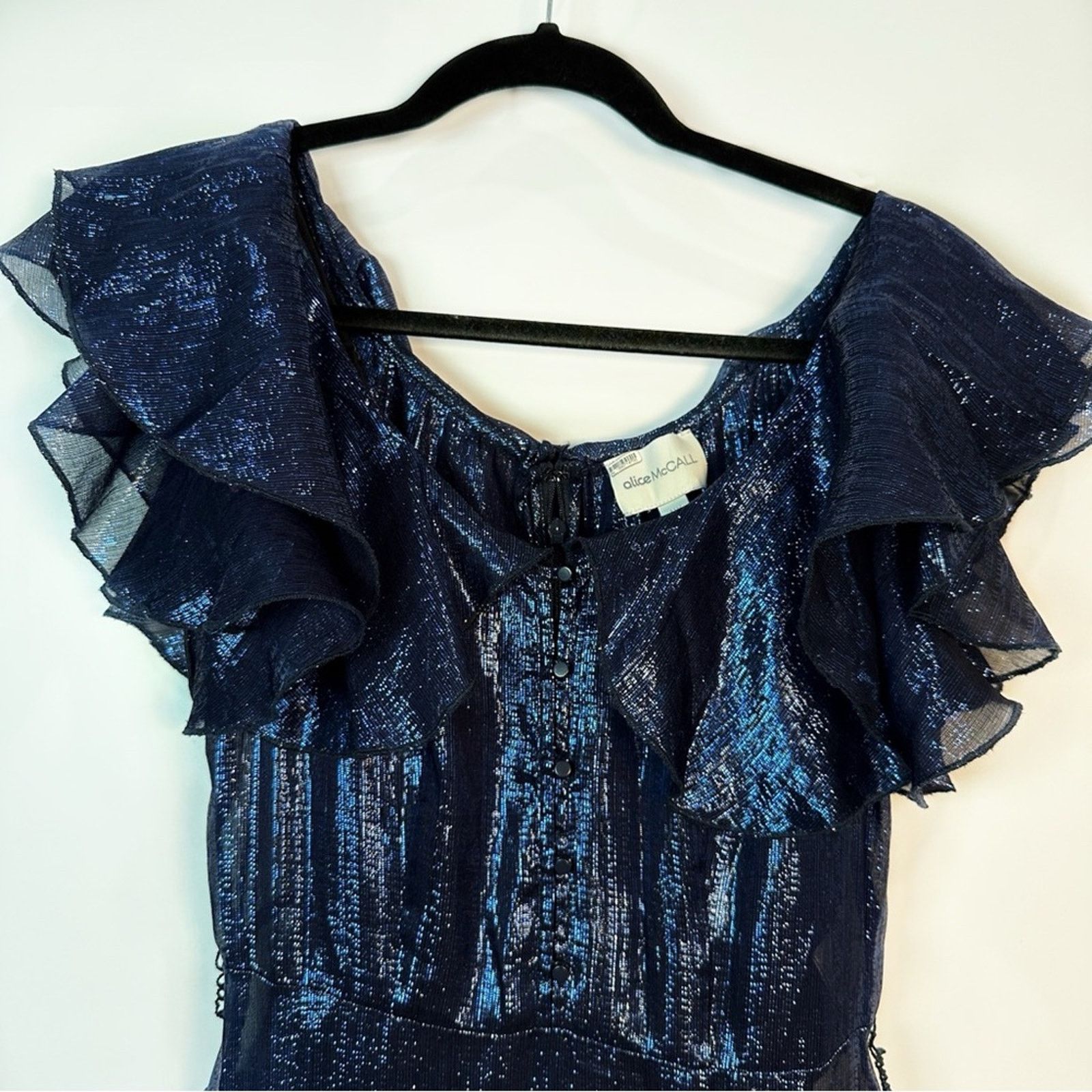 Alice McCall Alice McCall Salvatore Cascading Ruffle Metallic Gown Size XS / US 0-2 / IT 36-38 - 3 Thumbnail