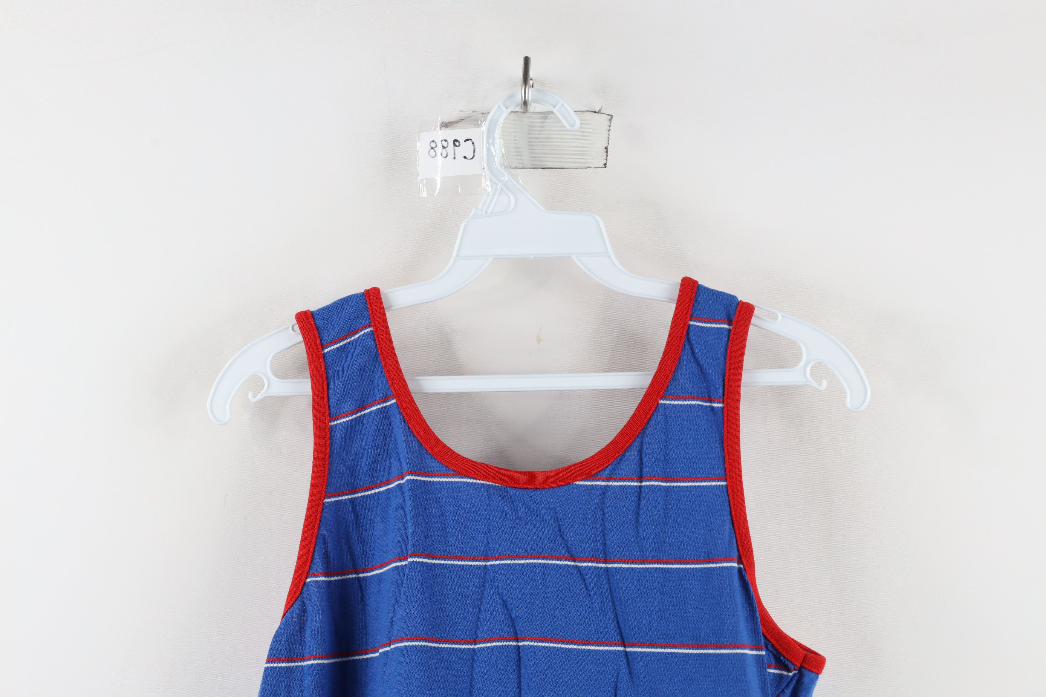 Esprit × Vintage Vintage 70s Campus Esprit Striped Tank Top T-Shirt Blue USA Size M / US 6-8 / IT 42-44 - 7 Thumbnail