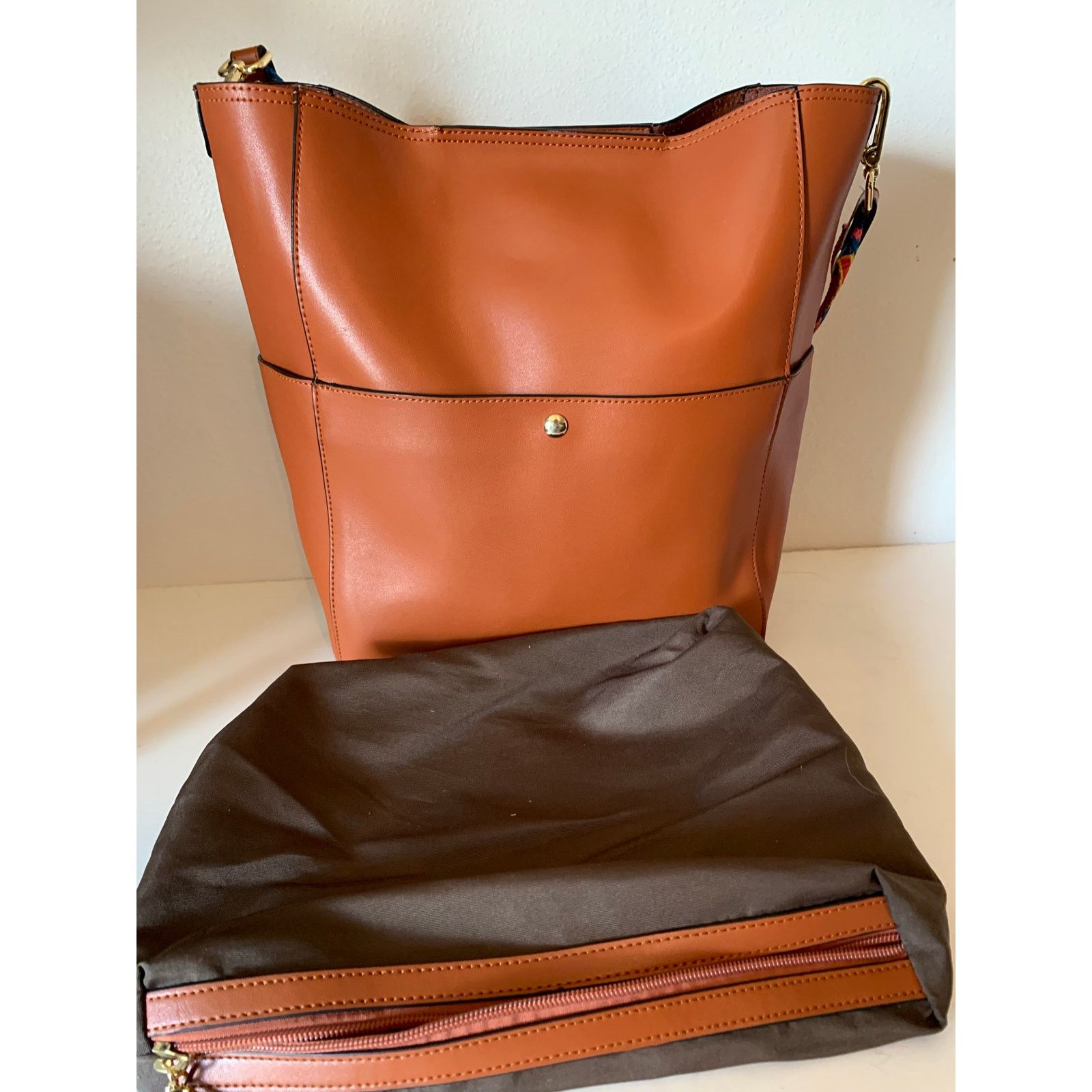 Bostanten Leather Tote Bag Brown With Organizer, Women's